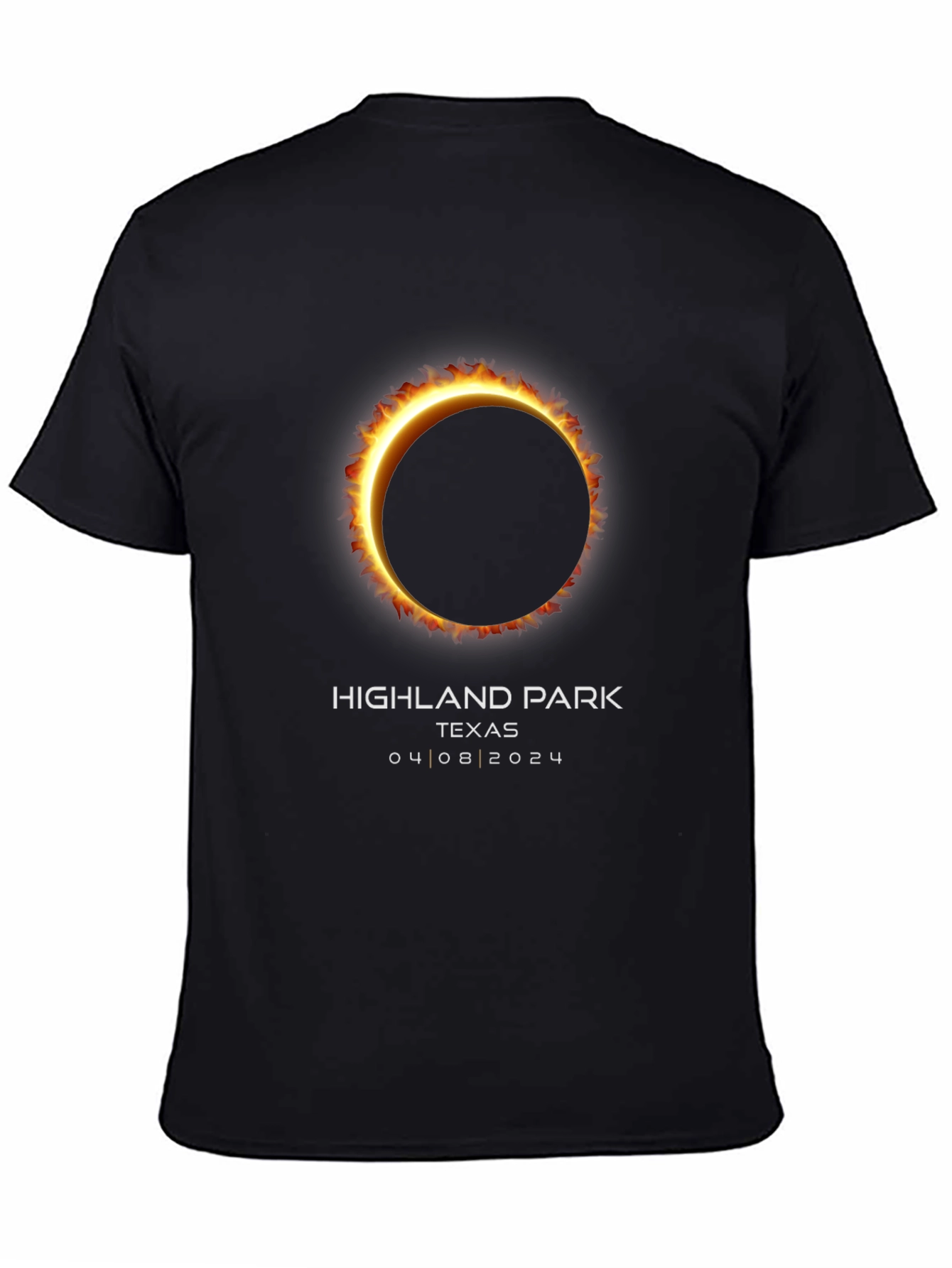 Highland Park Texas Eclipse T-Shirt - 04/08/2024