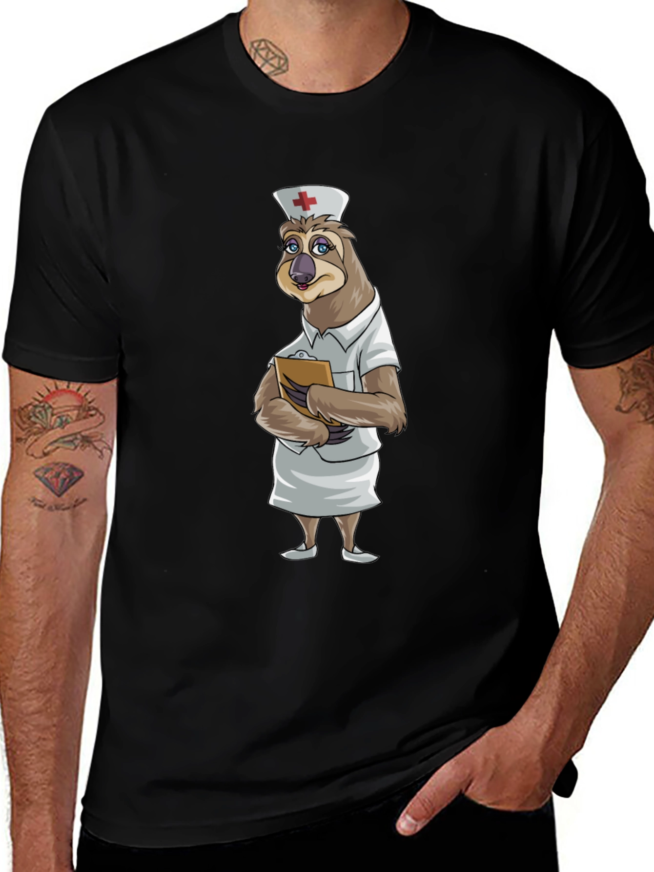Sloth Nurse T-Shirt - Funny Cartoon Animal Tee