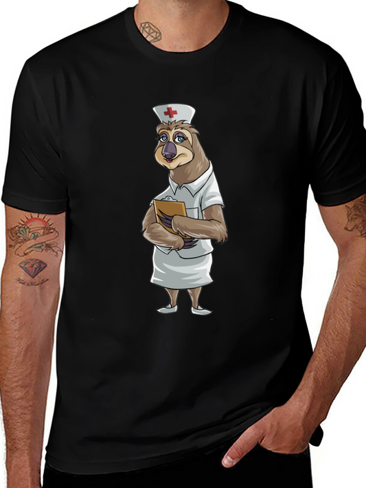 Sloth Nurse T-Shirt - Funny Cartoon Animal Tee