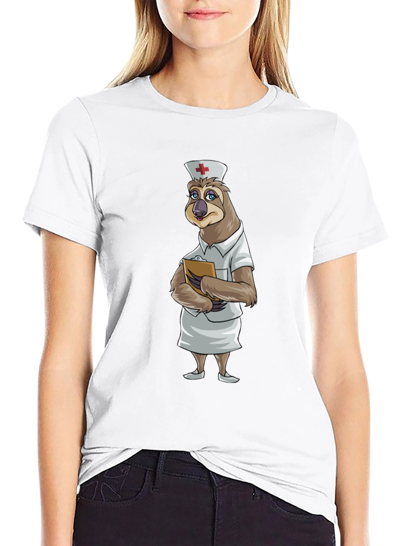 Sloth Nurse T-Shirt - Funny Cartoon Animal Tee