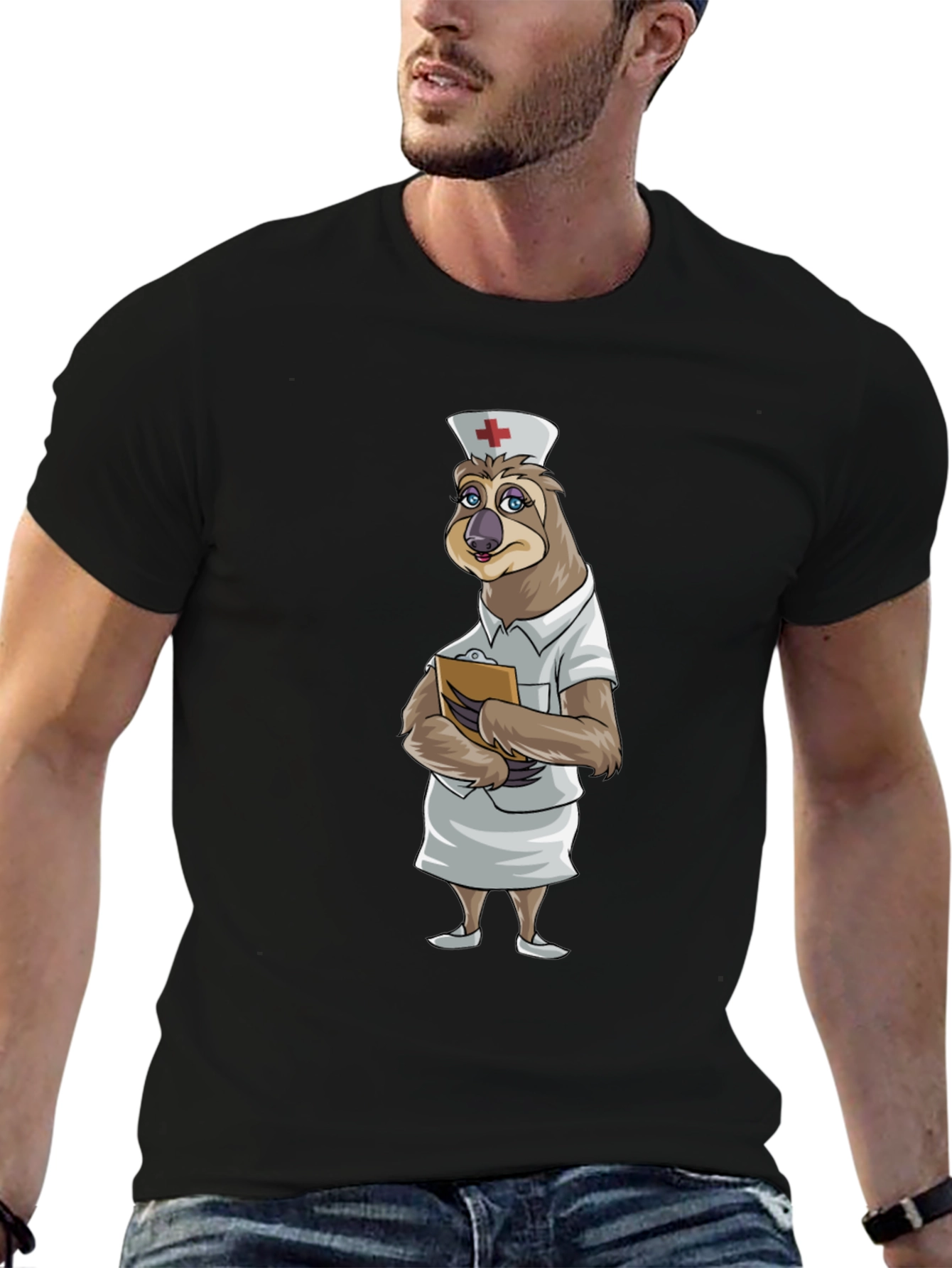 Sloth Nurse T-Shirt - Funny Cartoon Animal Tee