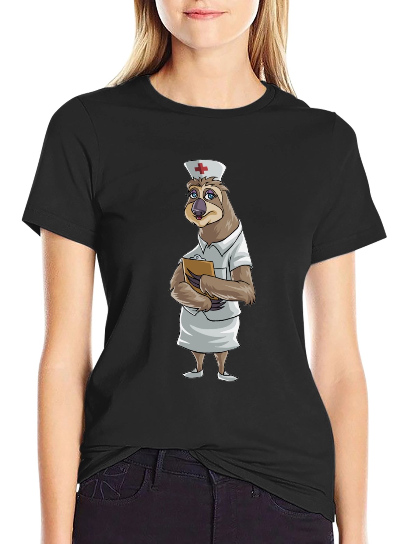 Sloth Nurse T-Shirt - Funny Cartoon Animal Tee