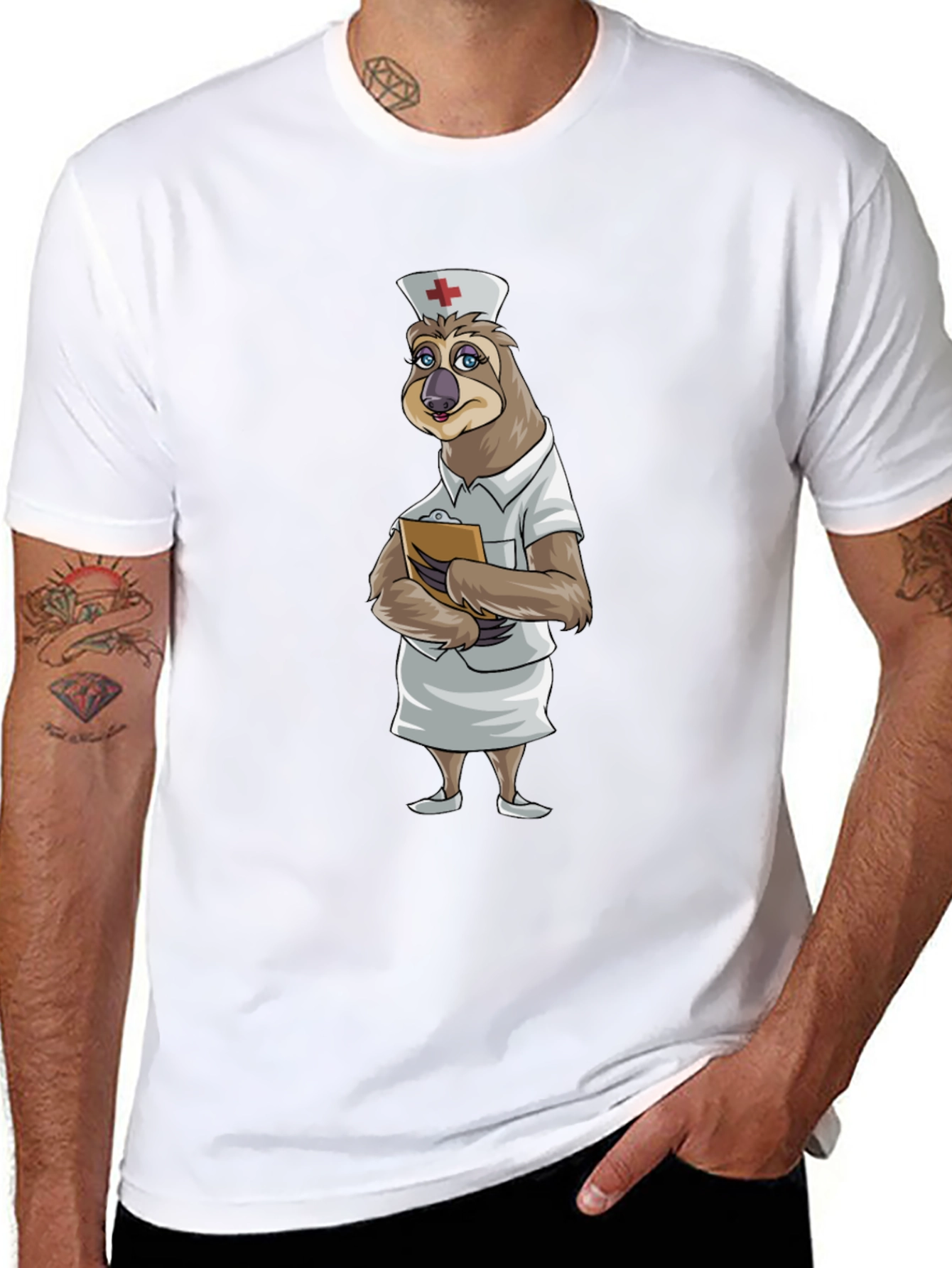 Sloth Nurse T-Shirt - Funny Cartoon Animal Tee