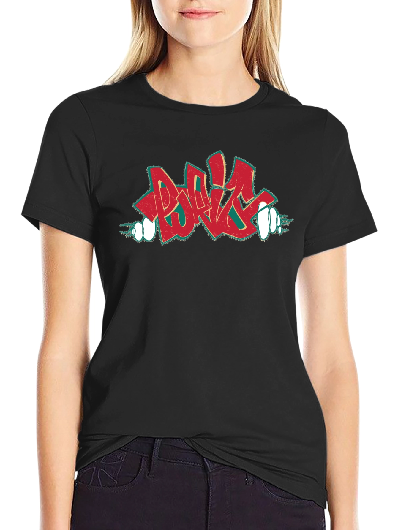 Retro Graffiti Style Graphic Print T-Shirt