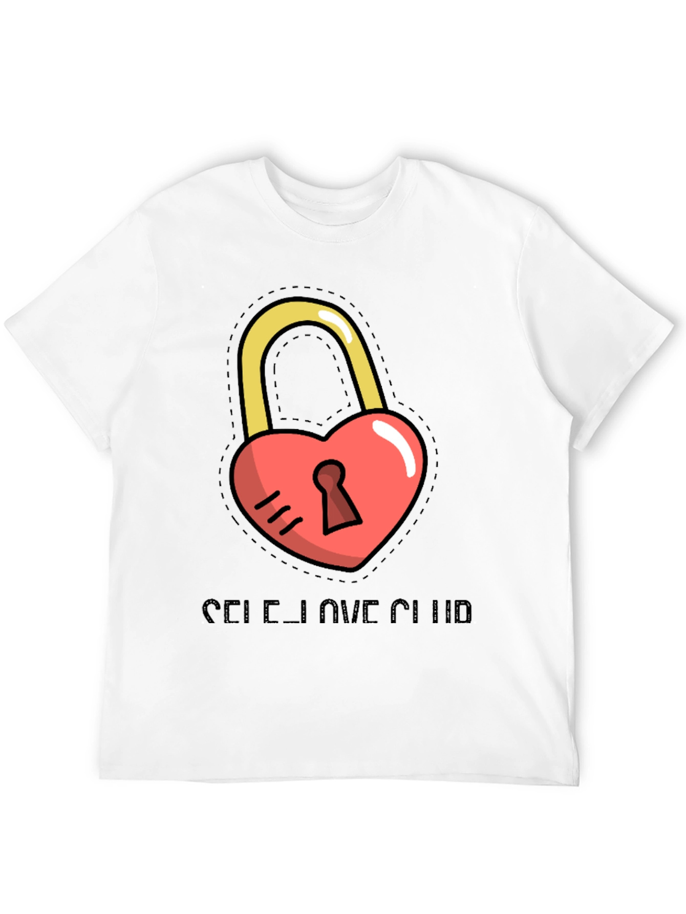 Self-Love Club Heart Lock Black T-Shirt