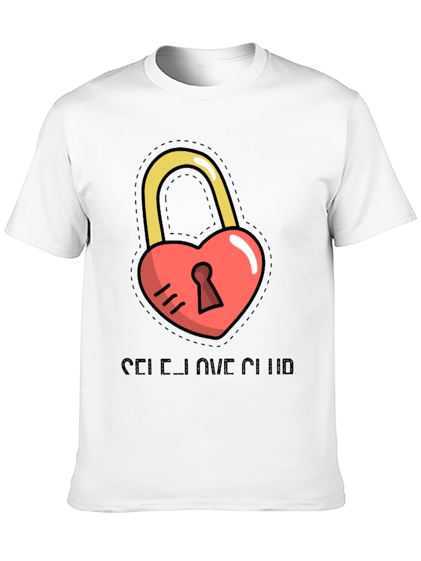 Self-Love Club Heart Lock Black T-Shirt