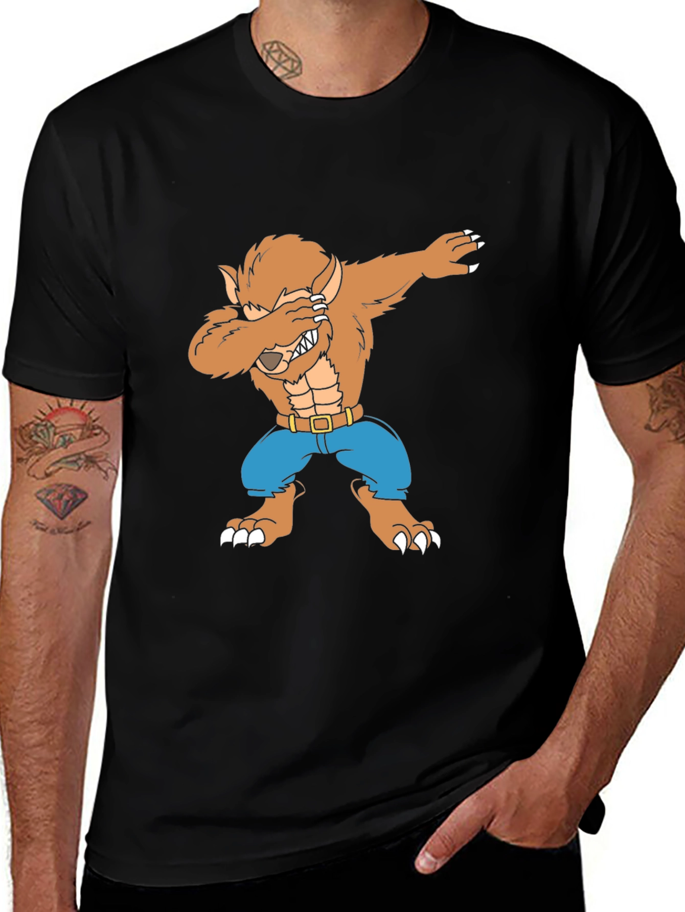 Werewolf Dab T-Shirt - Mens Black Tee
