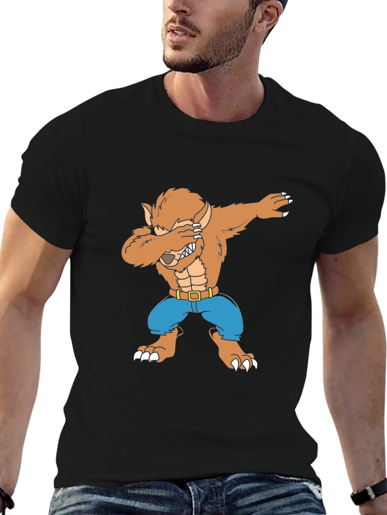 Werewolf Dab T-Shirt - Mens Black Tee