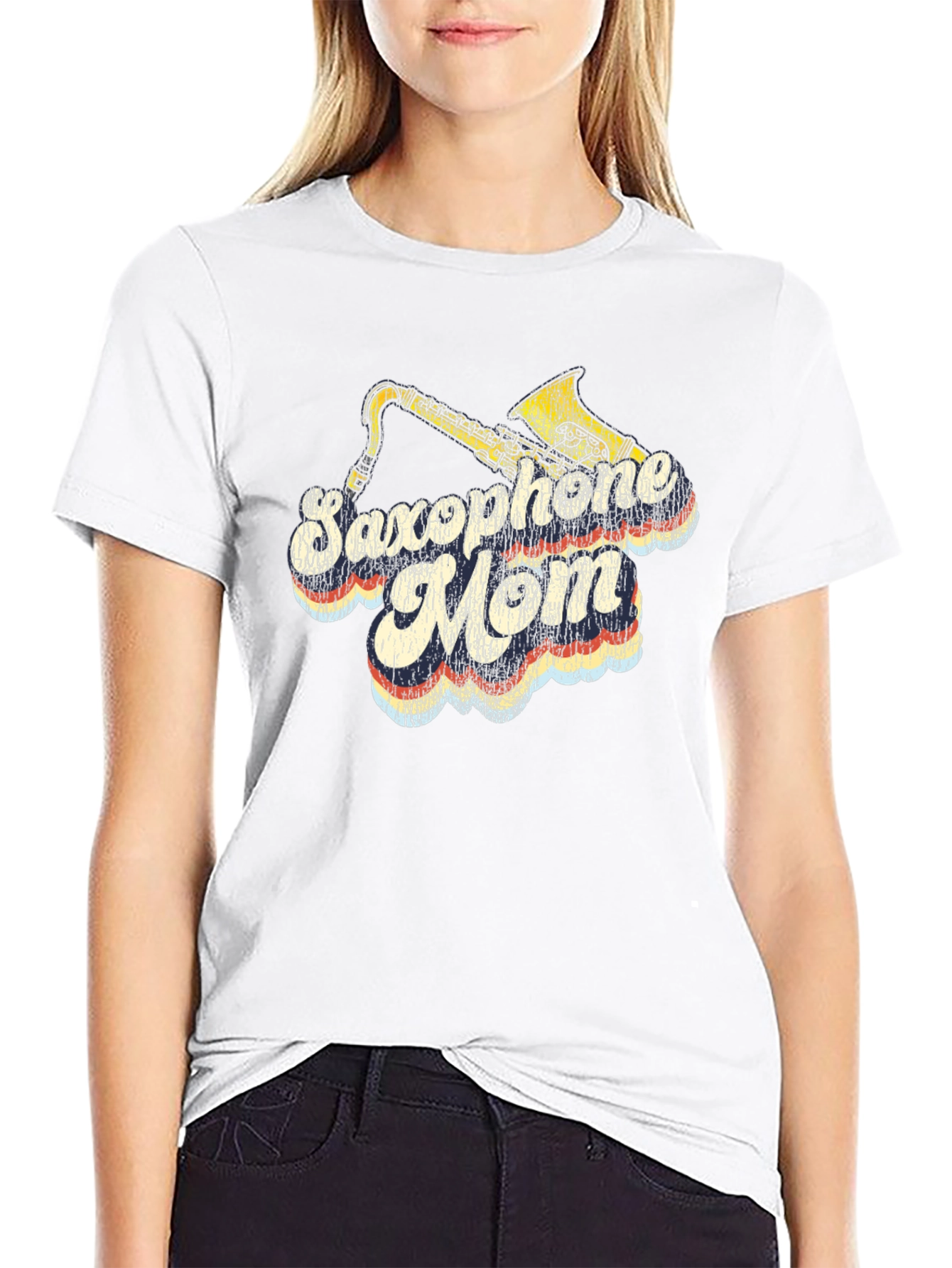Saxophone Mom T-Shirt - Retro Design