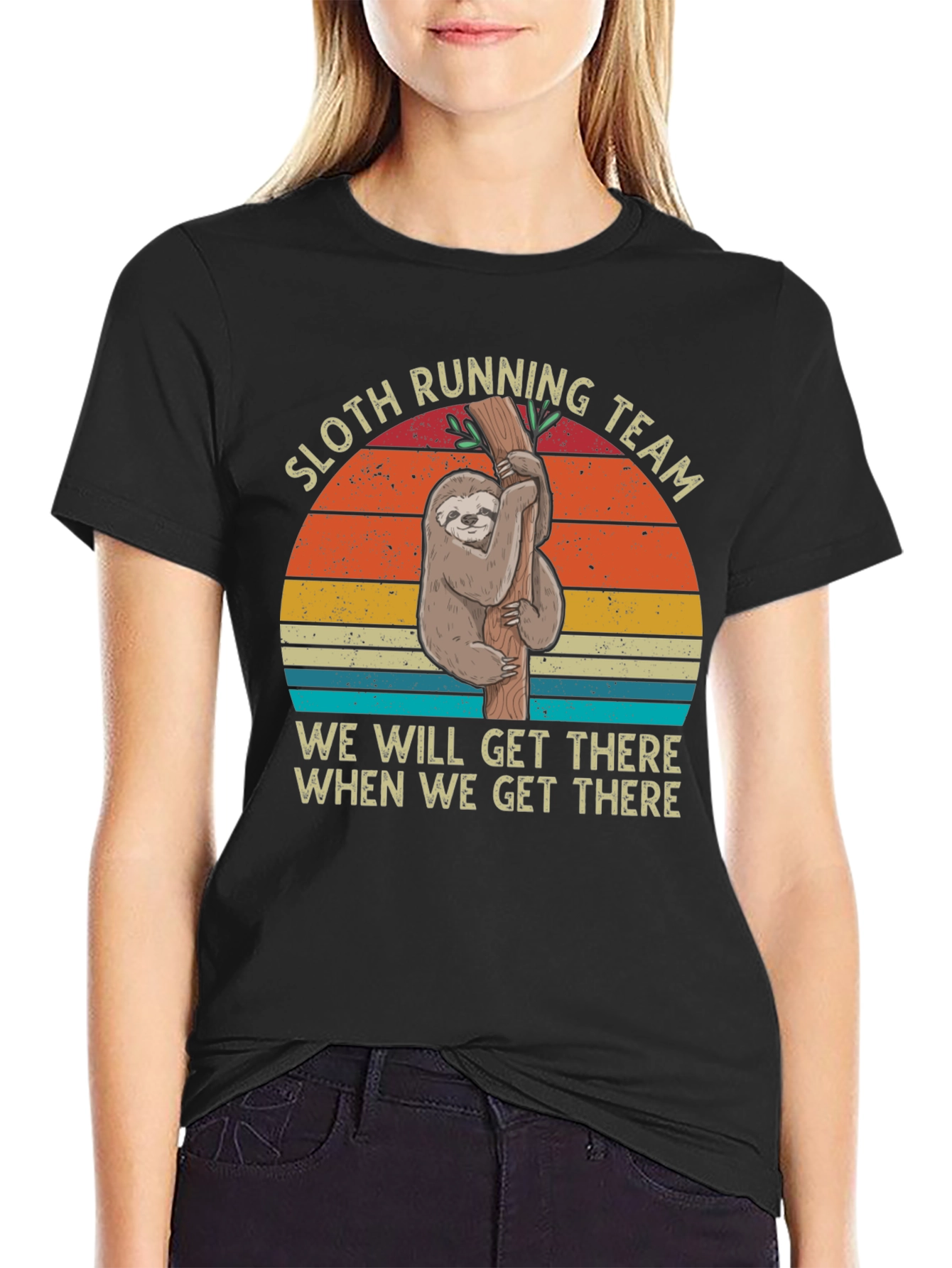 Sloth Running Team T-Shirt Funny Lazy Tee