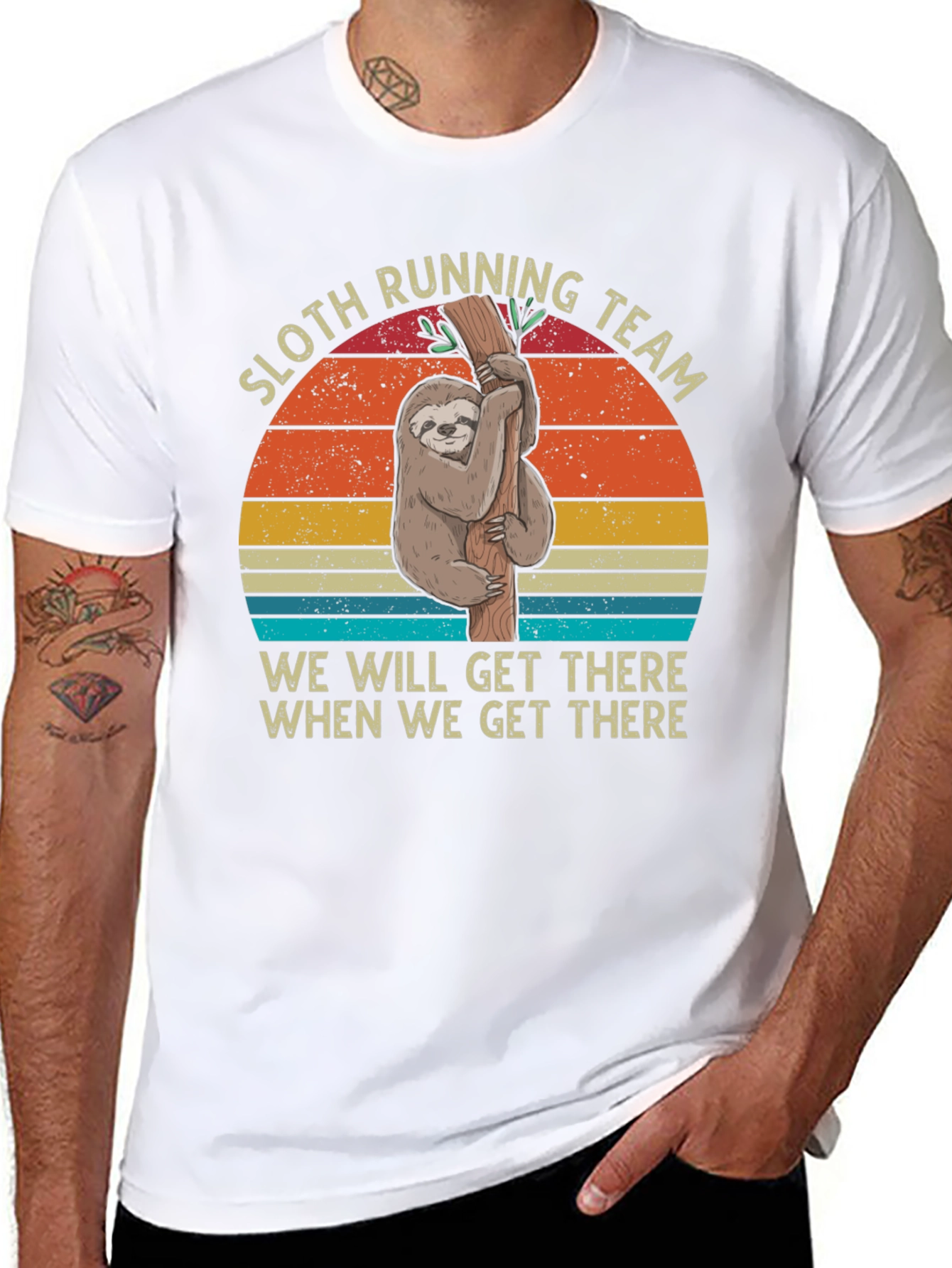 Sloth Running Team T-Shirt Funny Lazy Tee