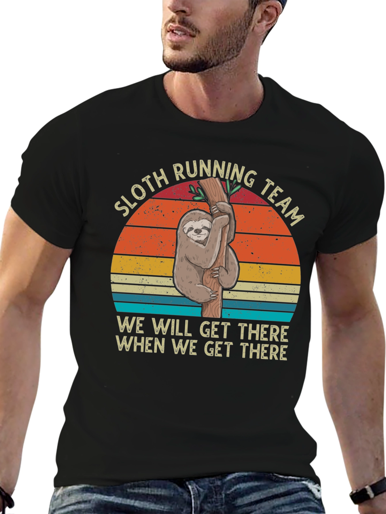 Sloth Running Team T-Shirt Funny Lazy Tee