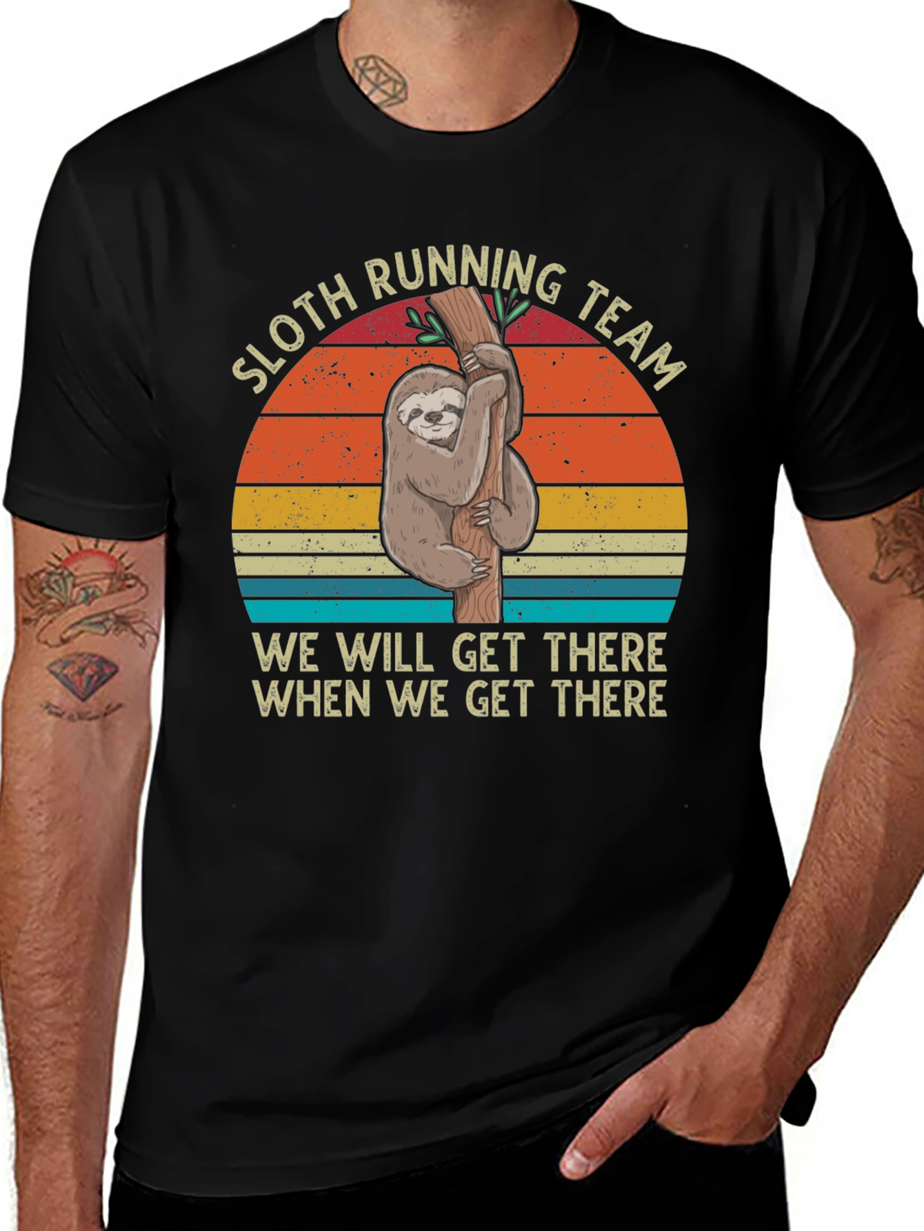 Sloth Running Team T-Shirt Funny Lazy Tee