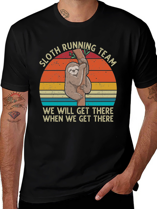 Sloth Running Team T-Shirt Funny Lazy Tee