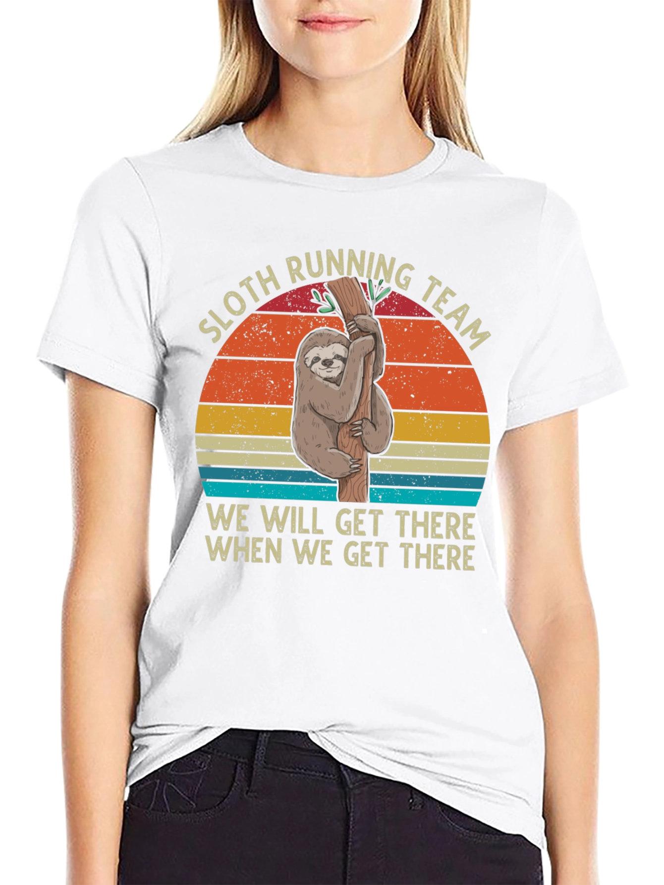 Sloth Running Team T-Shirt Funny Lazy Tee