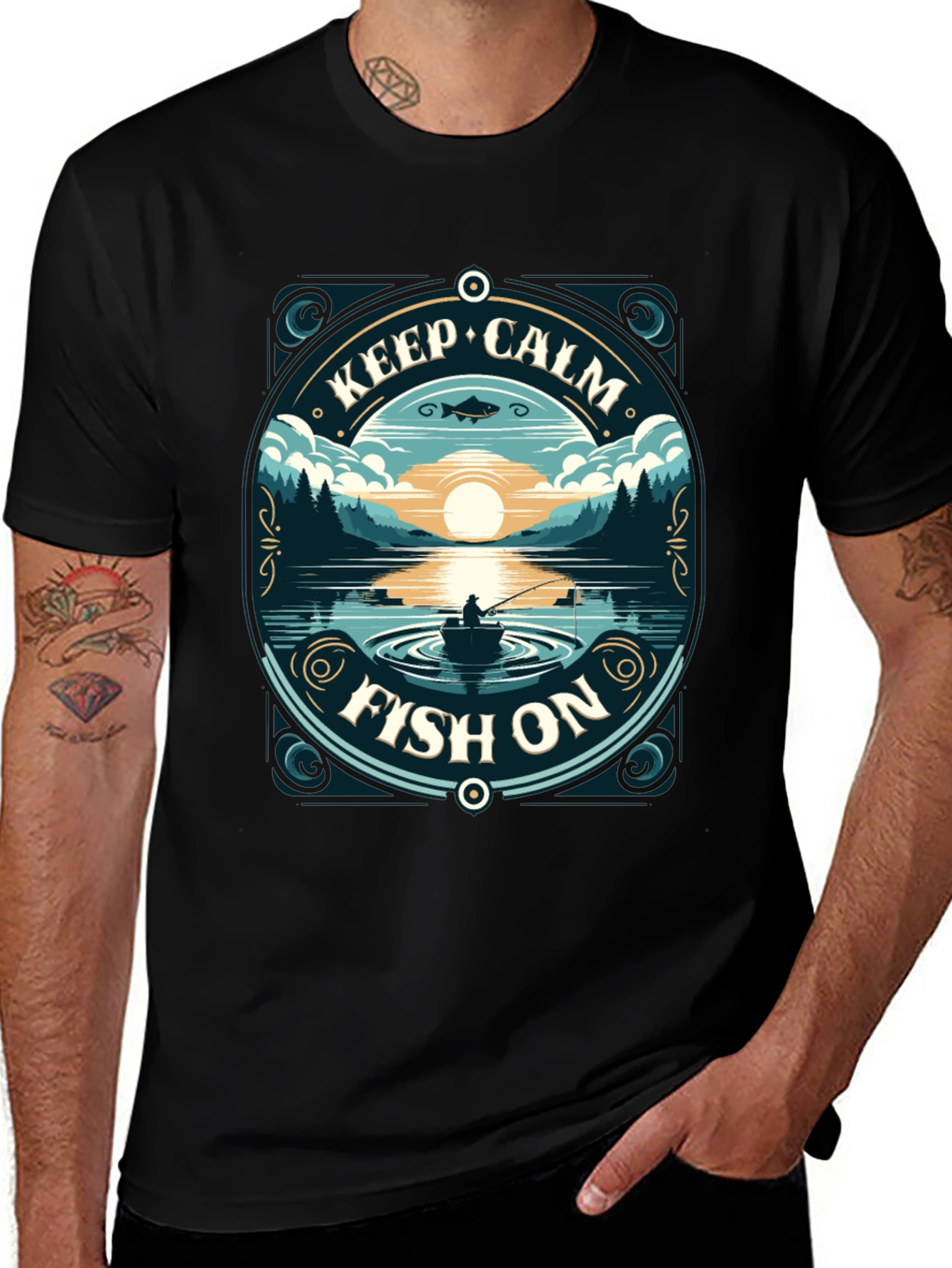 Keep Calm Fish On T-Shirt