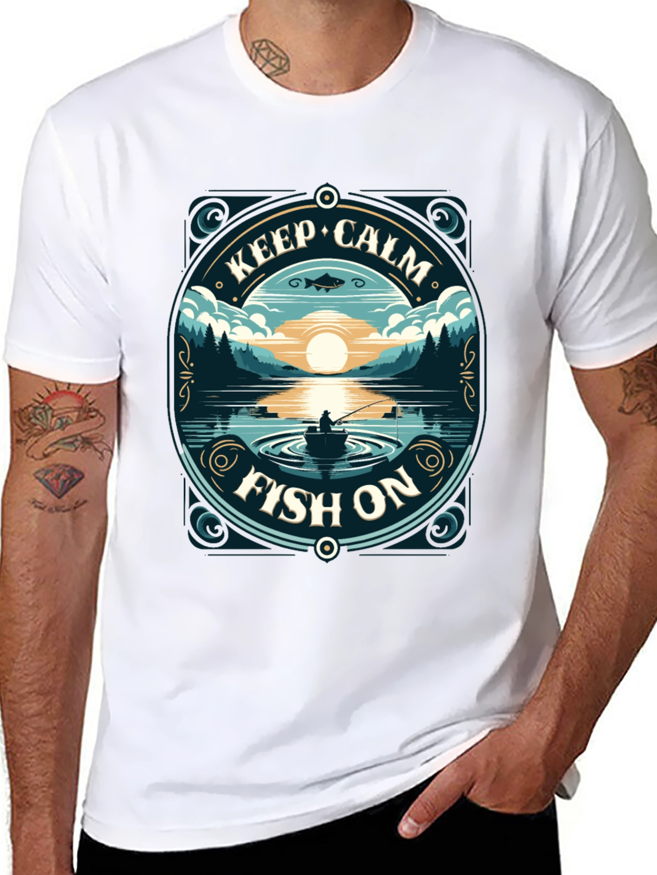 Keep Calm Fish On T-Shirt