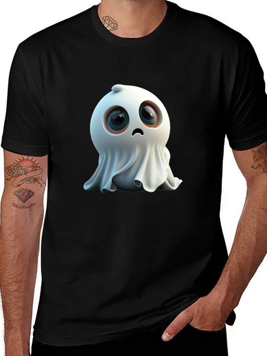Cute Ghost Graphic Black T-Shirt