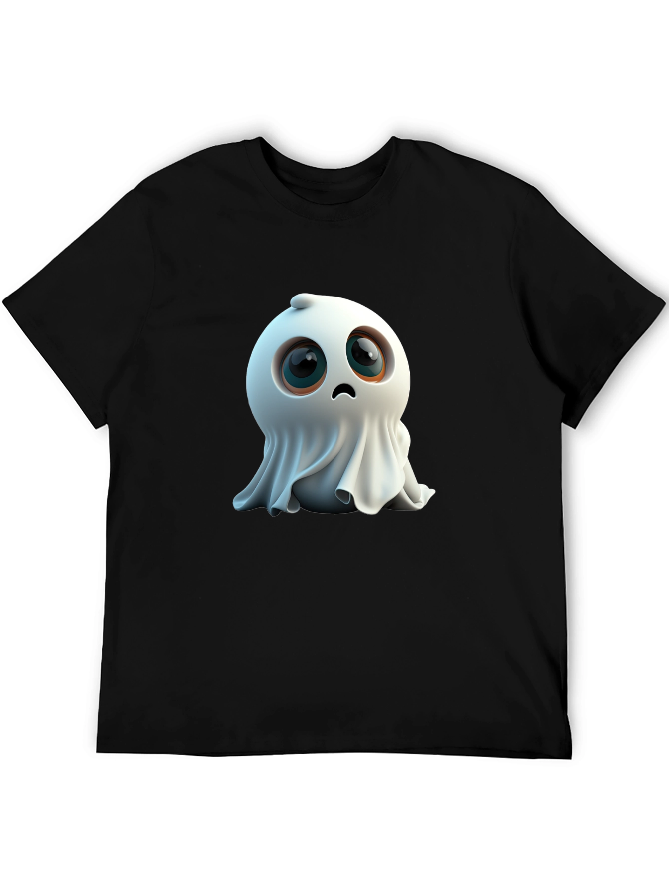 Cute Ghost Graphic Black T-Shirt