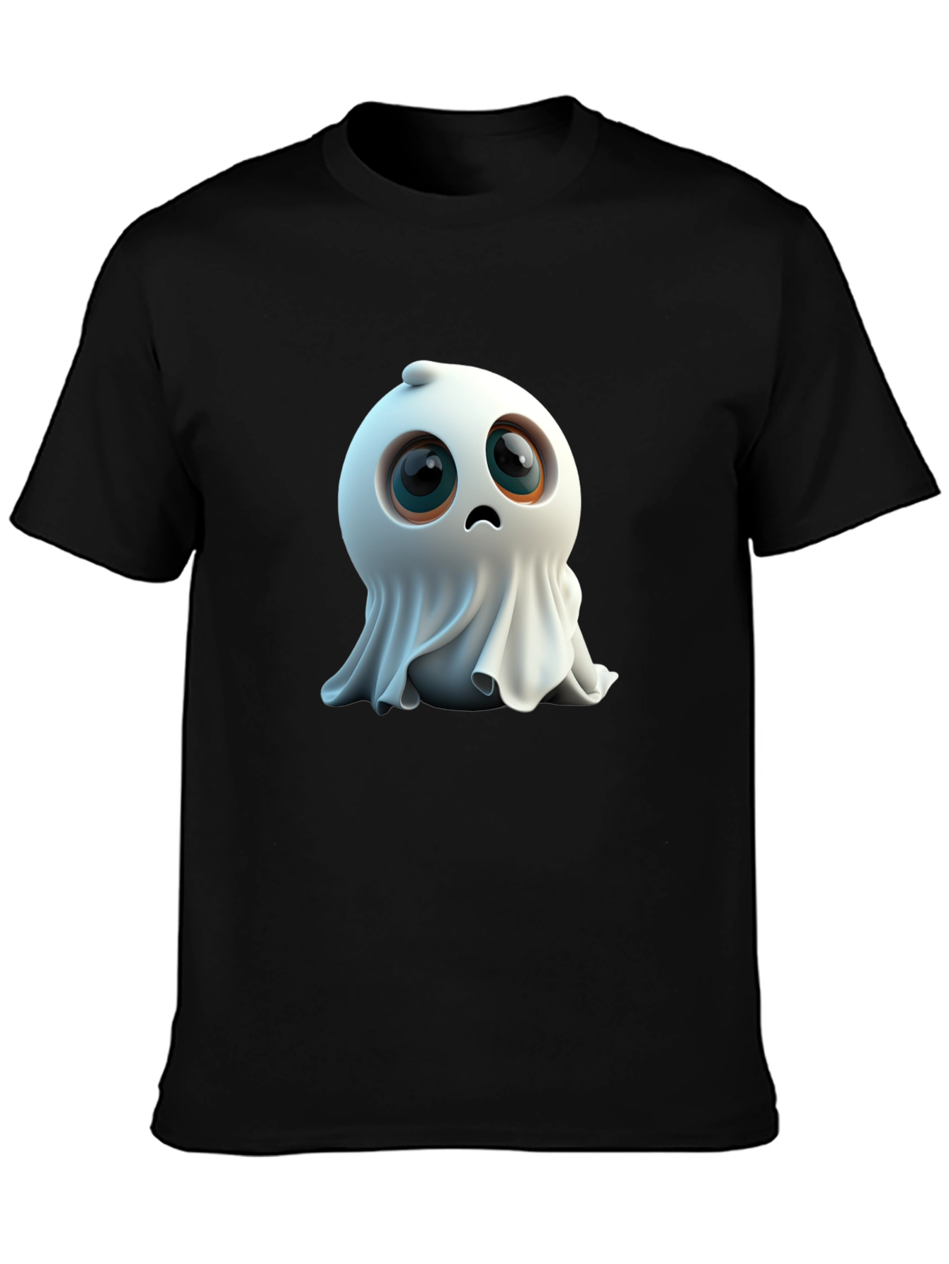 Cute Ghost Graphic Black T-Shirt