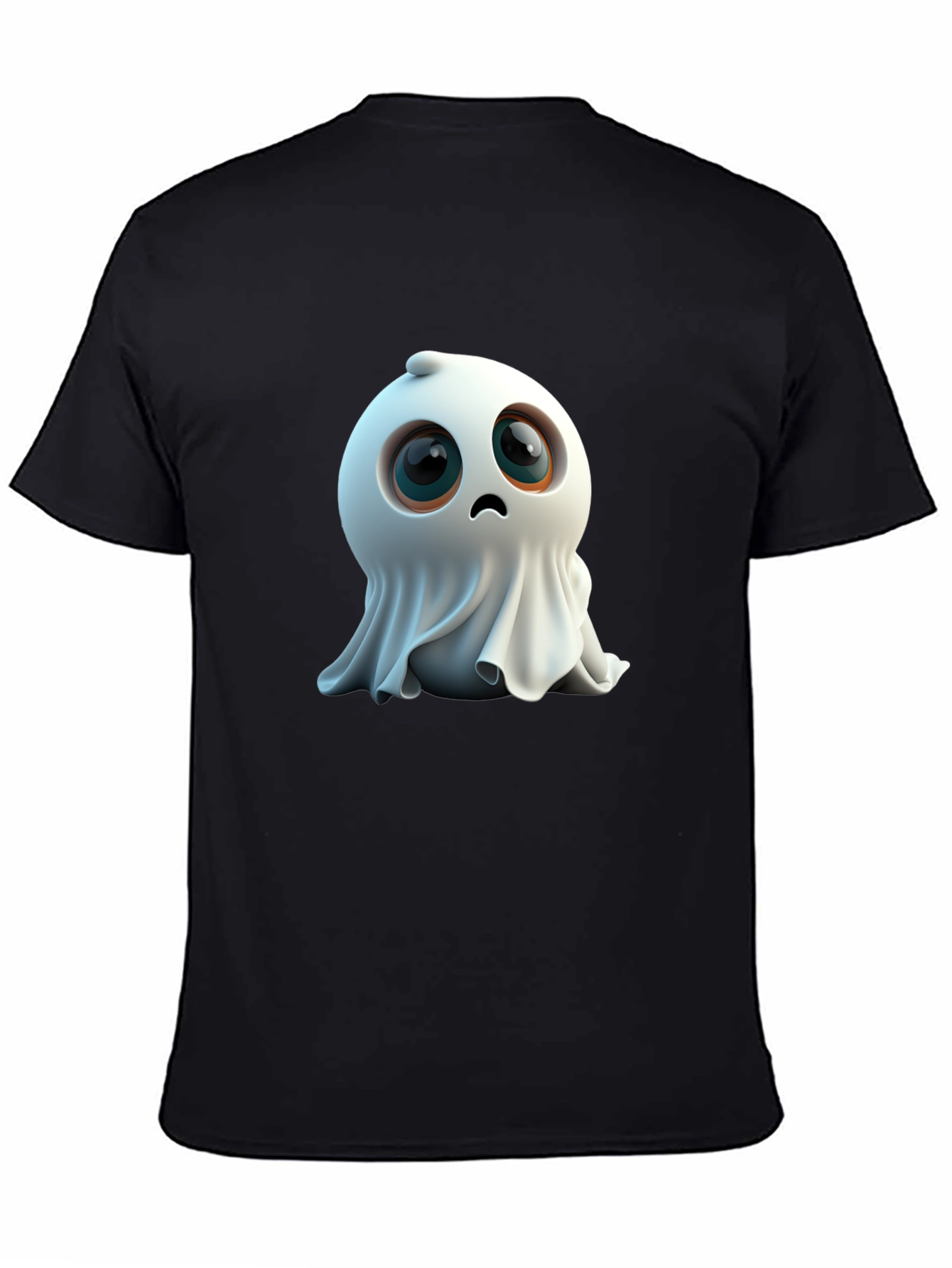 Cute Ghost Graphic Black T-Shirt