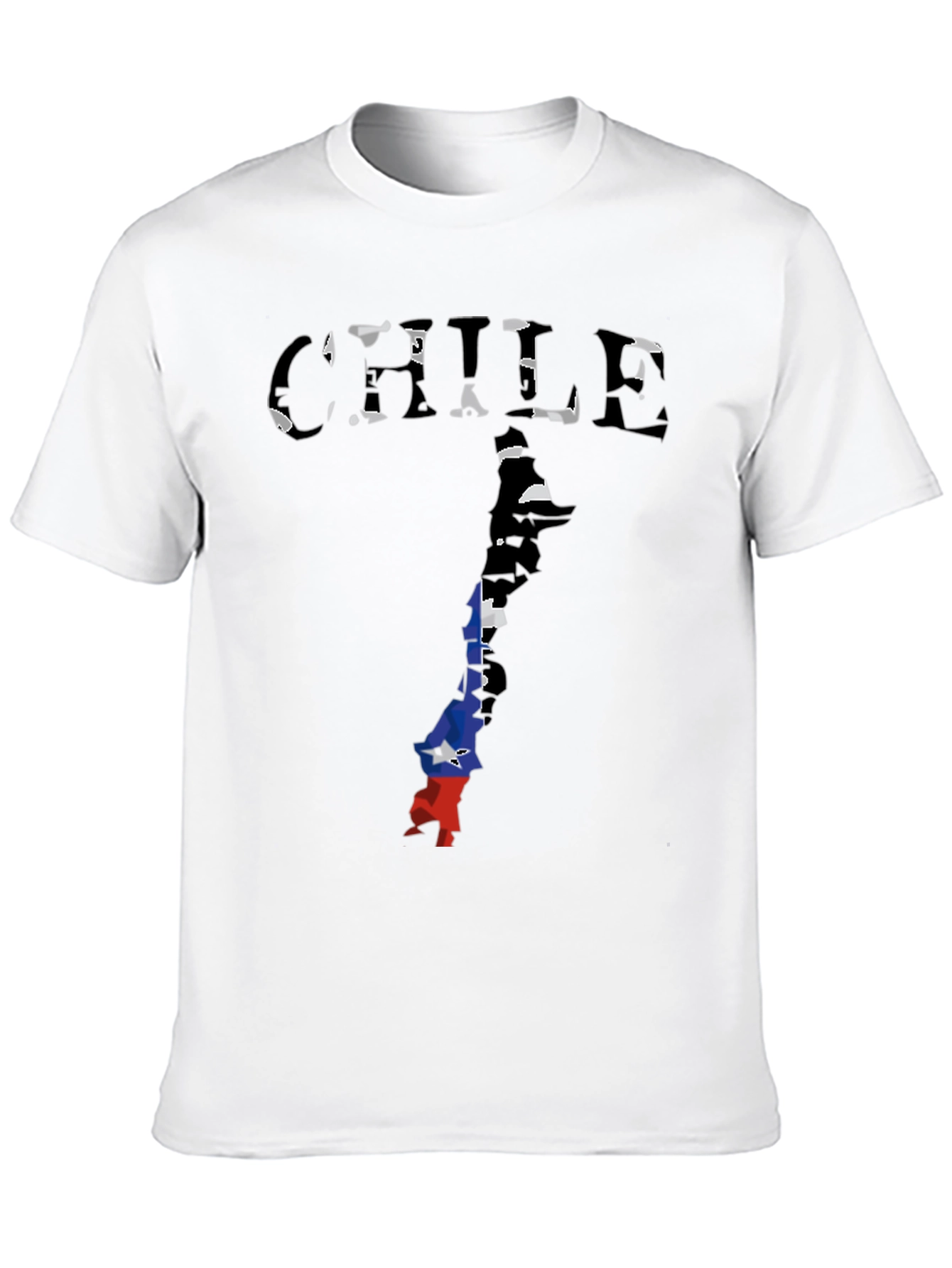 Chile Flag Map Black T-Shirt - Country Pride