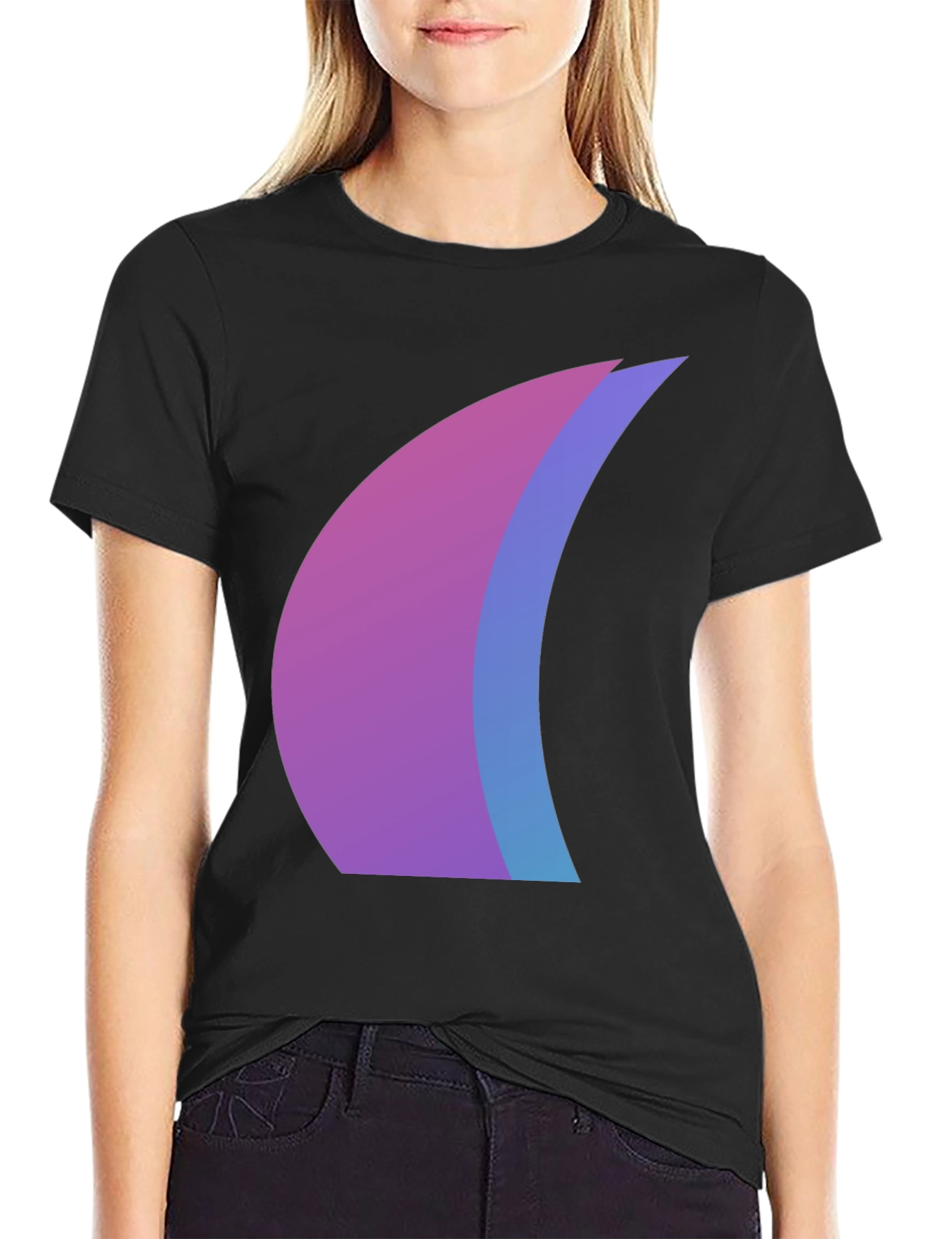 Modern Abstract Graphic Black T-Shirt