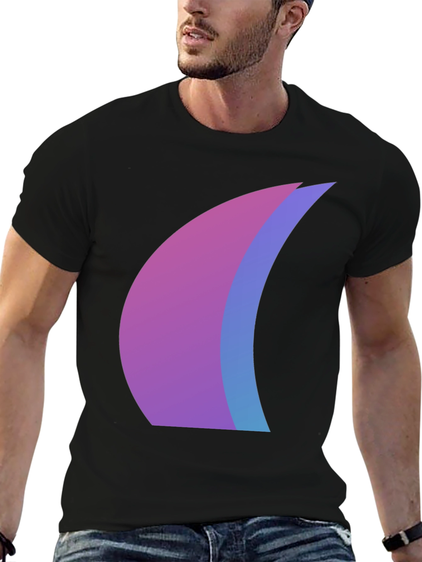 Modern Abstract Graphic Black T-Shirt