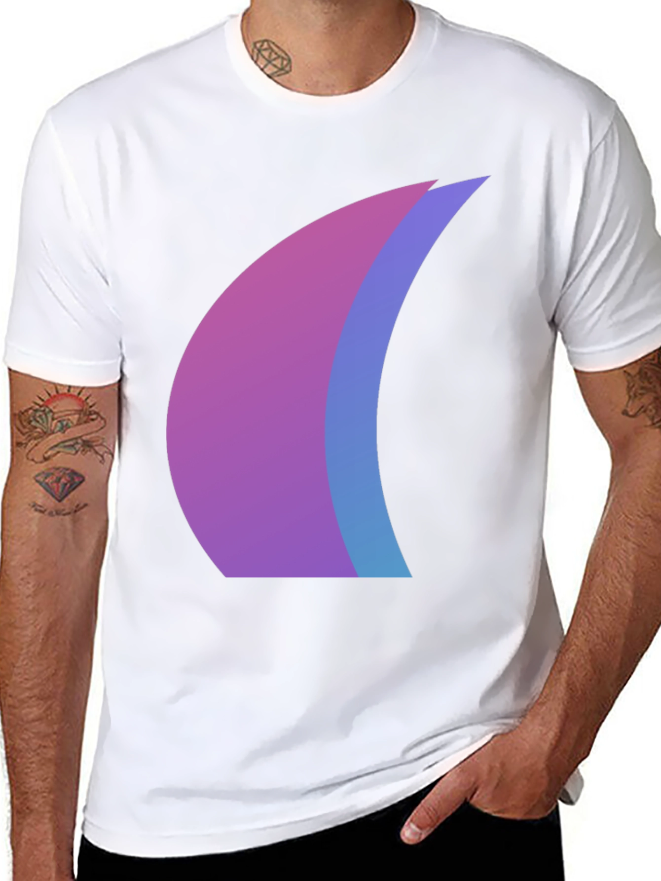 Modern Abstract Graphic Black T-Shirt