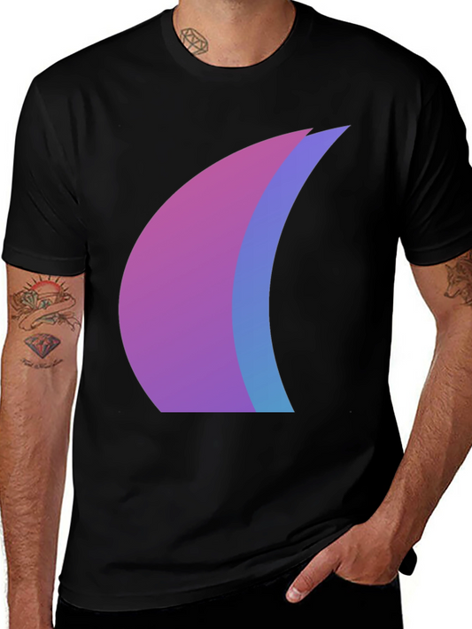 Modern Abstract Graphic Black T-Shirt
