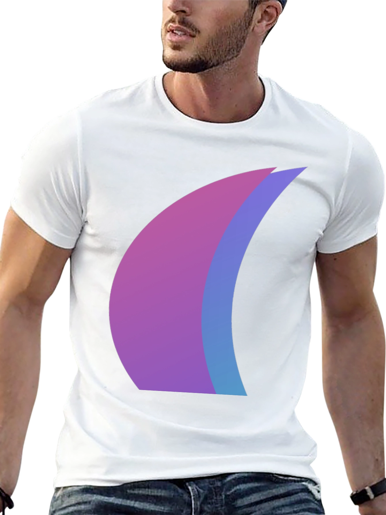 Modern Abstract Graphic Black T-Shirt