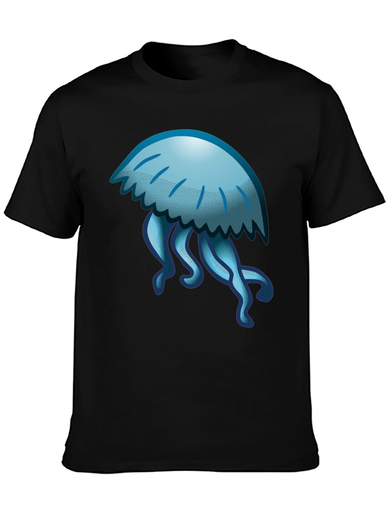 Jellyfish Graphic Tee - Black Cotton T-Shirt