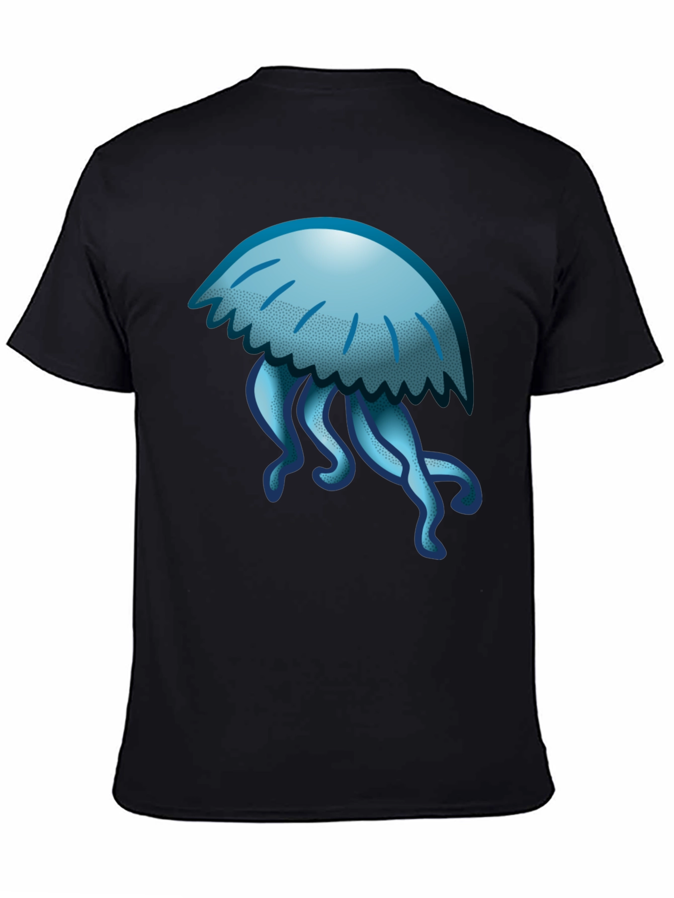 Jellyfish Graphic Tee - Black Cotton T-Shirt
