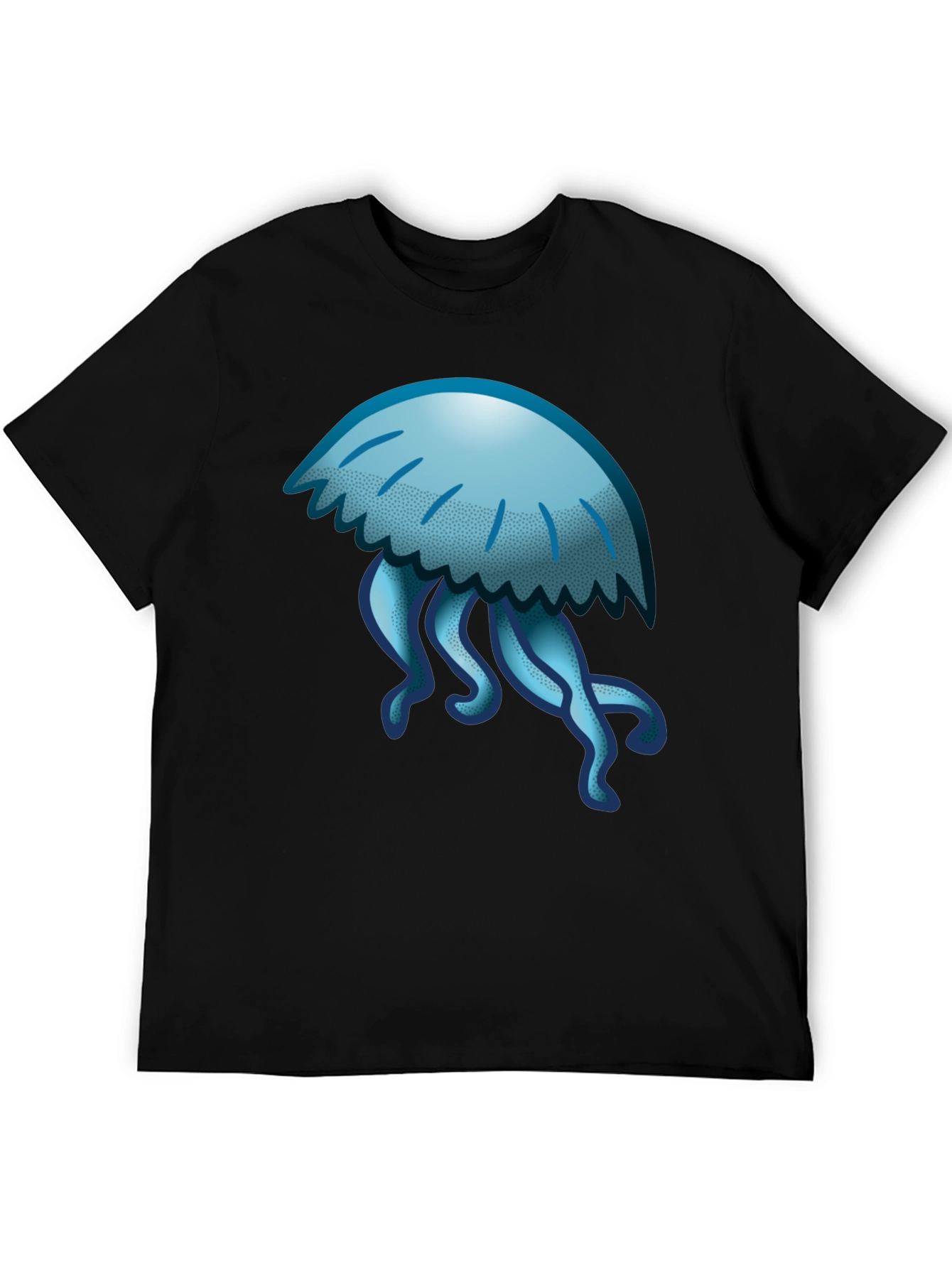 Jellyfish Graphic Tee - Black Cotton T-Shirt