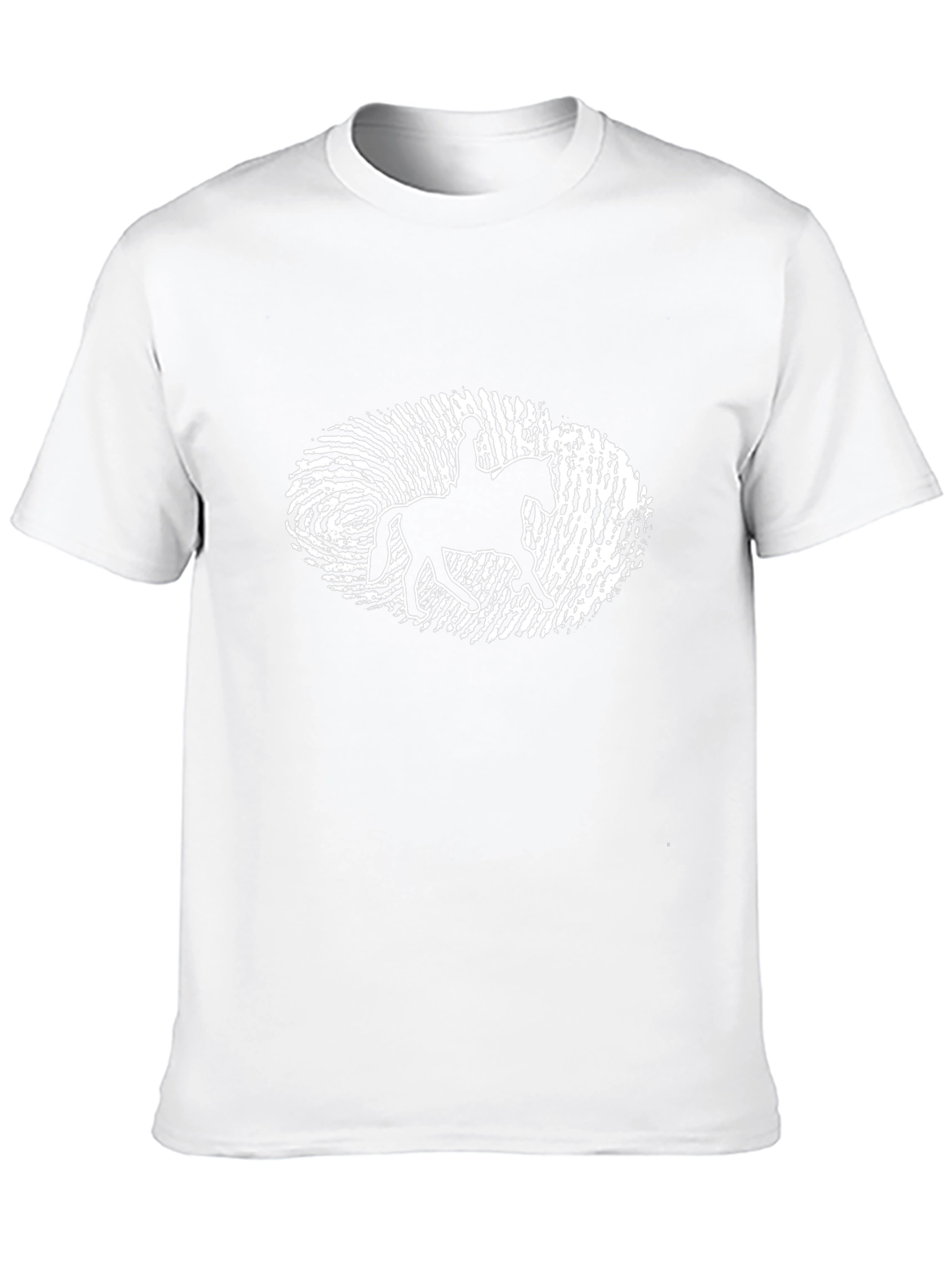 Equestrian Fingerprint T-Shirt - Black Cotton