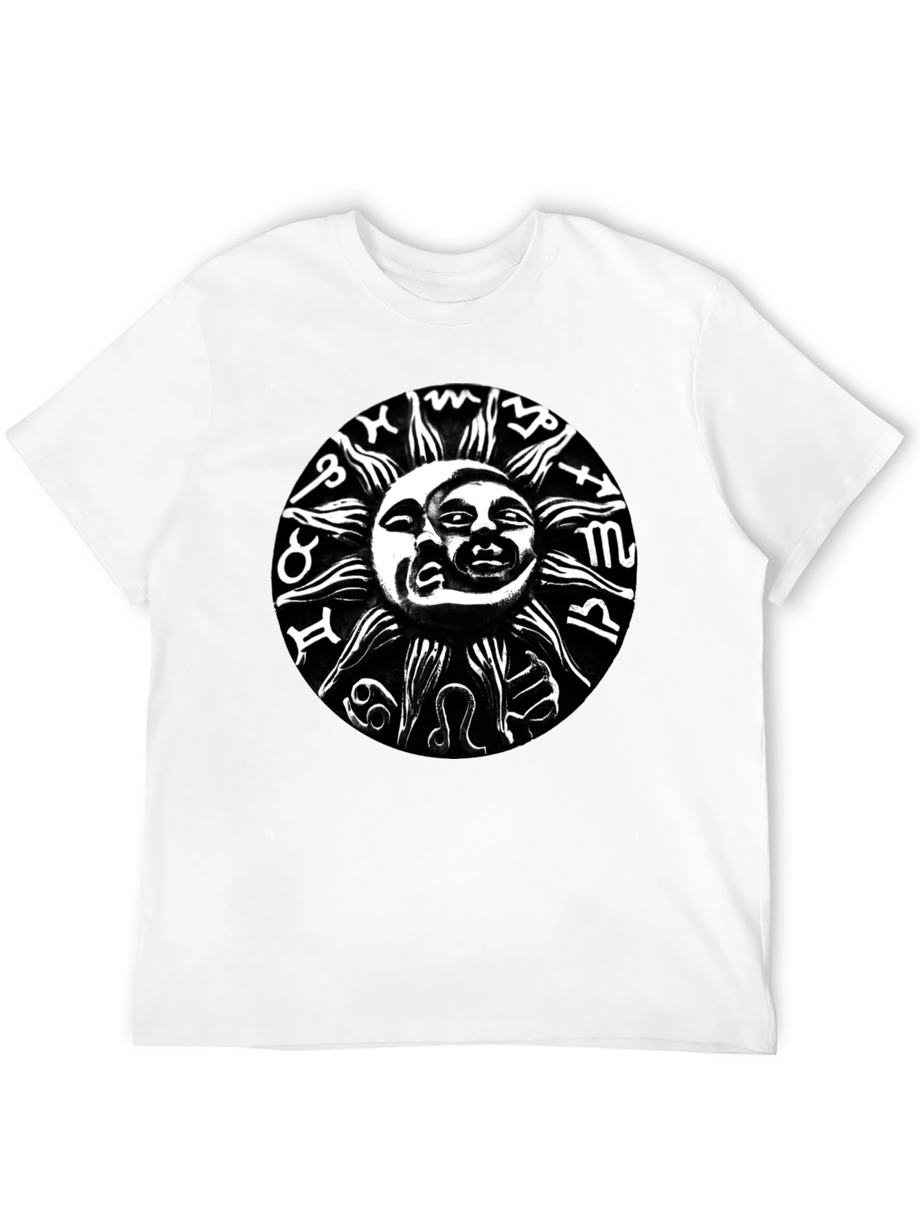 Sun and Moon Zodiac T-Shirt - Black Graphic Tee