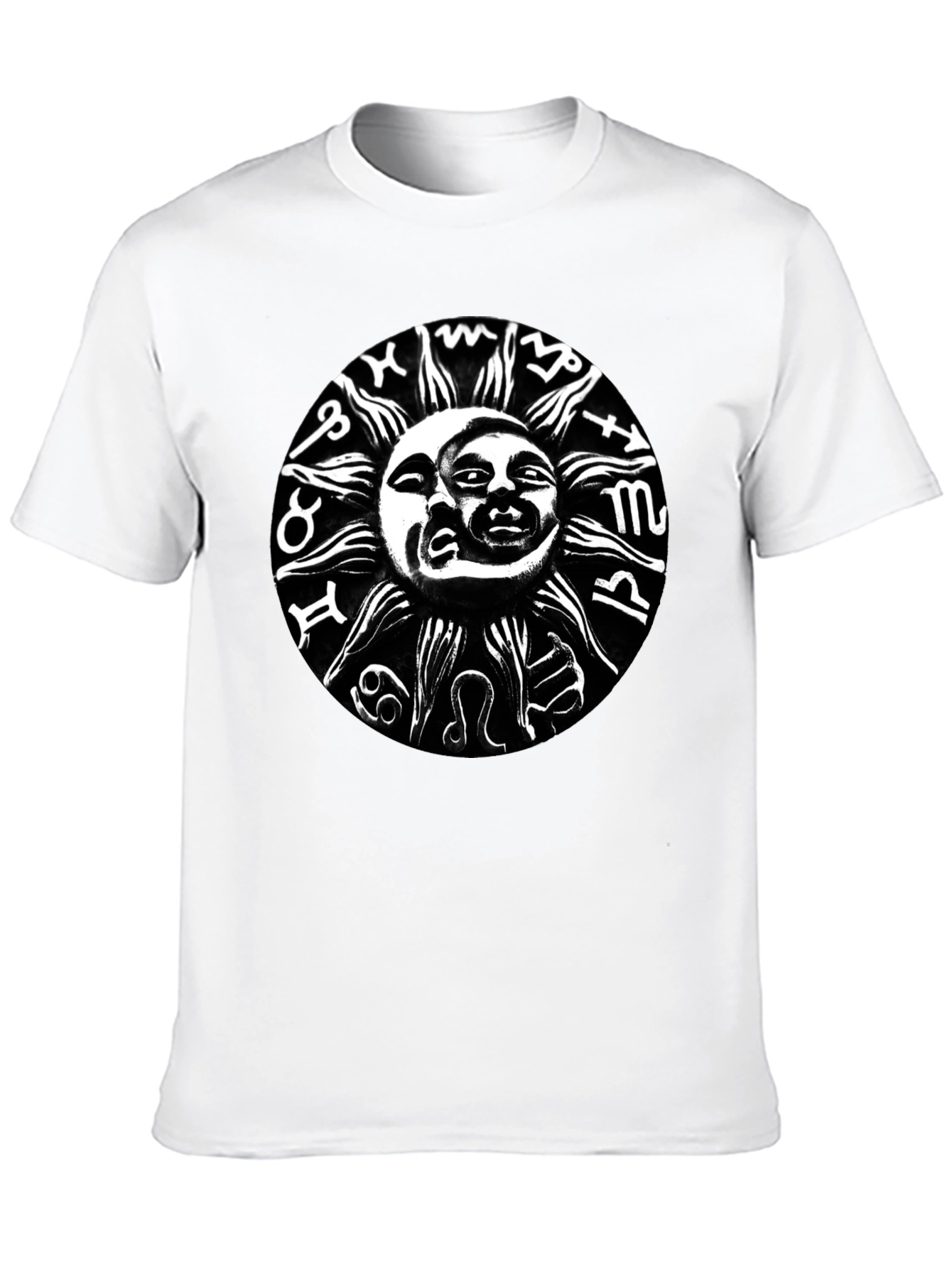 Sun and Moon Zodiac T-Shirt - Black Graphic Tee
