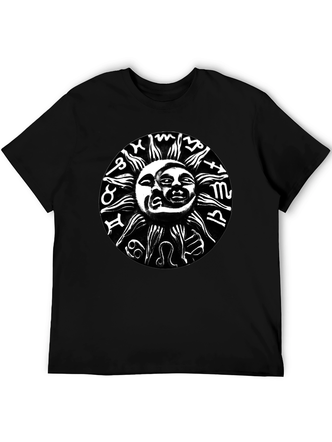Sun and Moon Zodiac T-Shirt - Black Graphic Tee