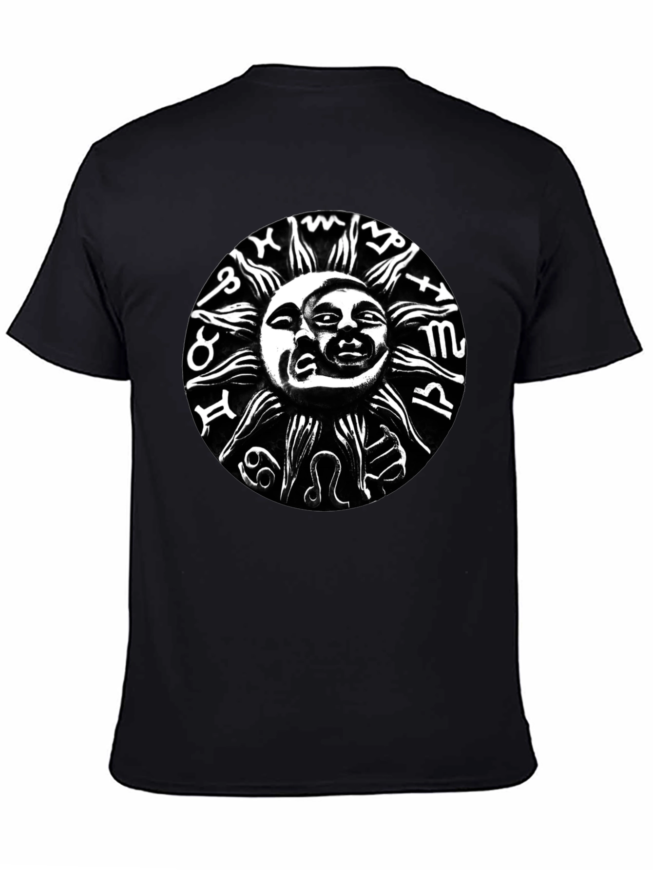 Sun and Moon Zodiac T-Shirt - Black Graphic Tee