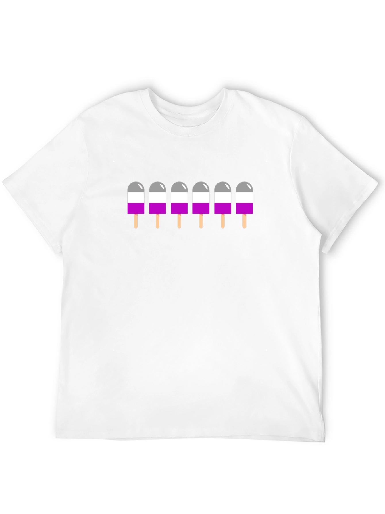Asexual Pride Popsicle Graphic Tee - Black T-Shirt