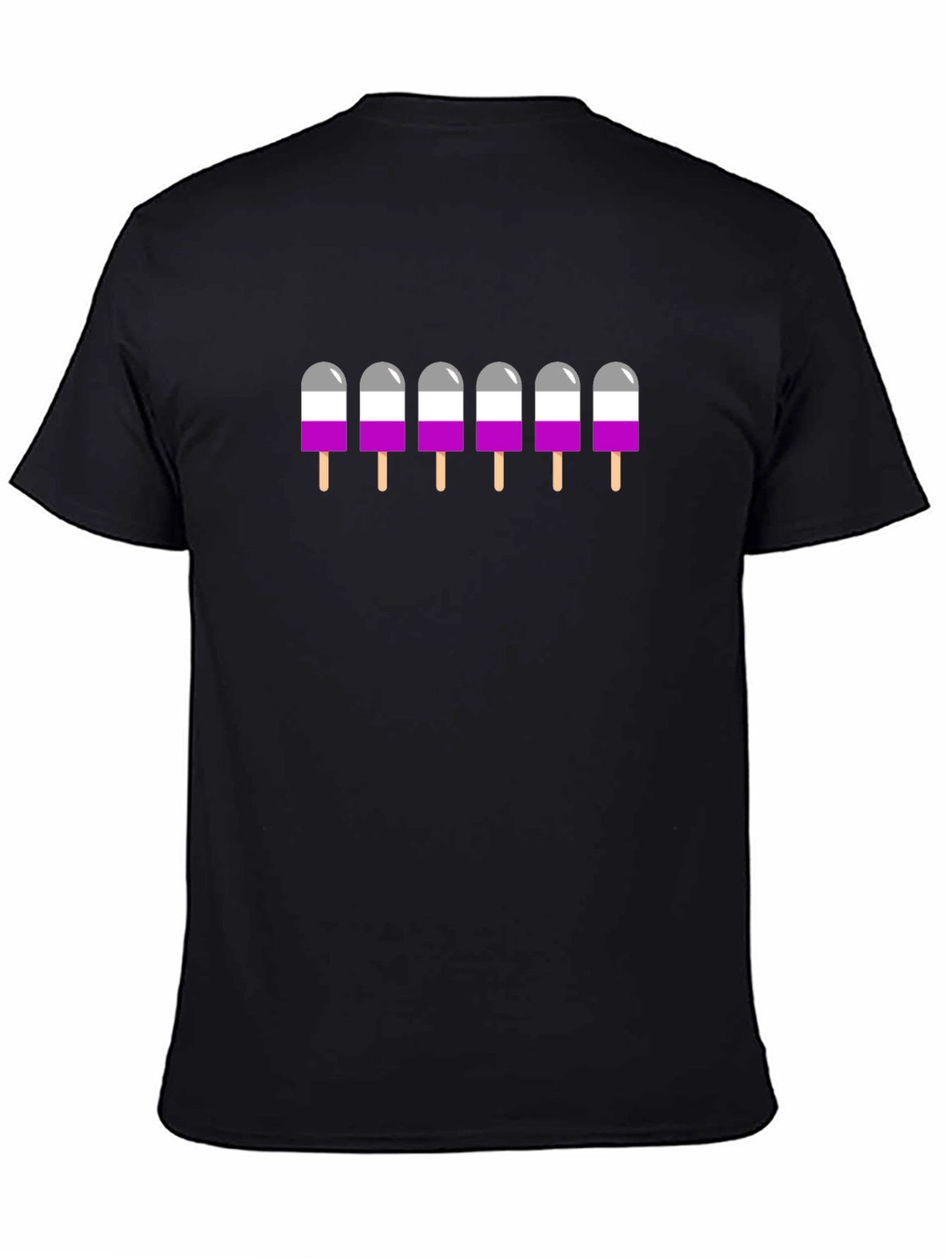 Asexual Pride Popsicle Graphic Tee - Black T-Shirt
