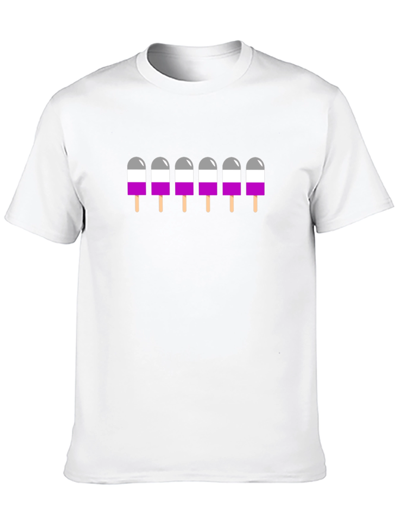 Asexual Pride Popsicle Graphic Tee - Black T-Shirt