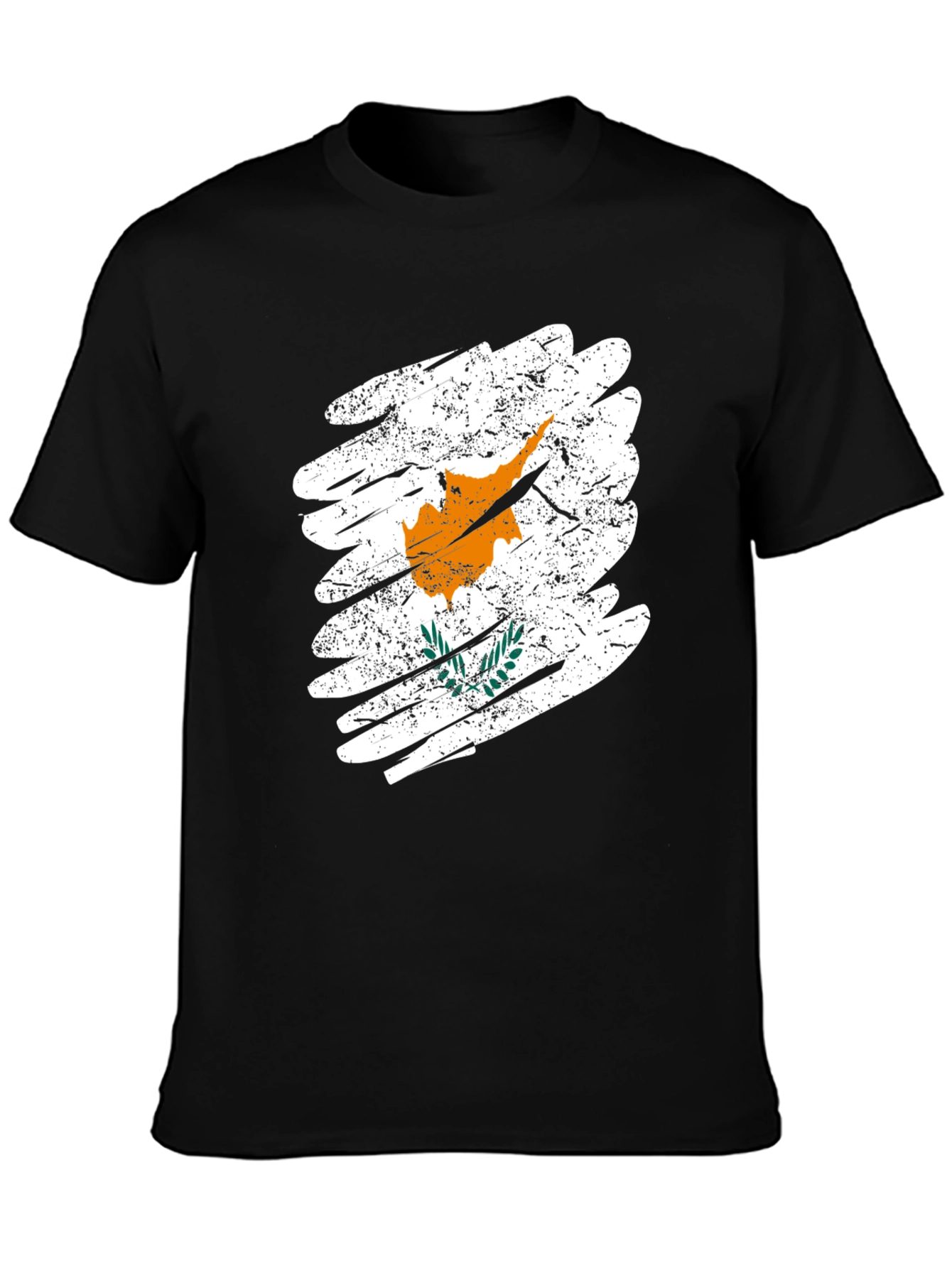 Cyprus Flag Graphic T-Shirt - Black Cotton Tee