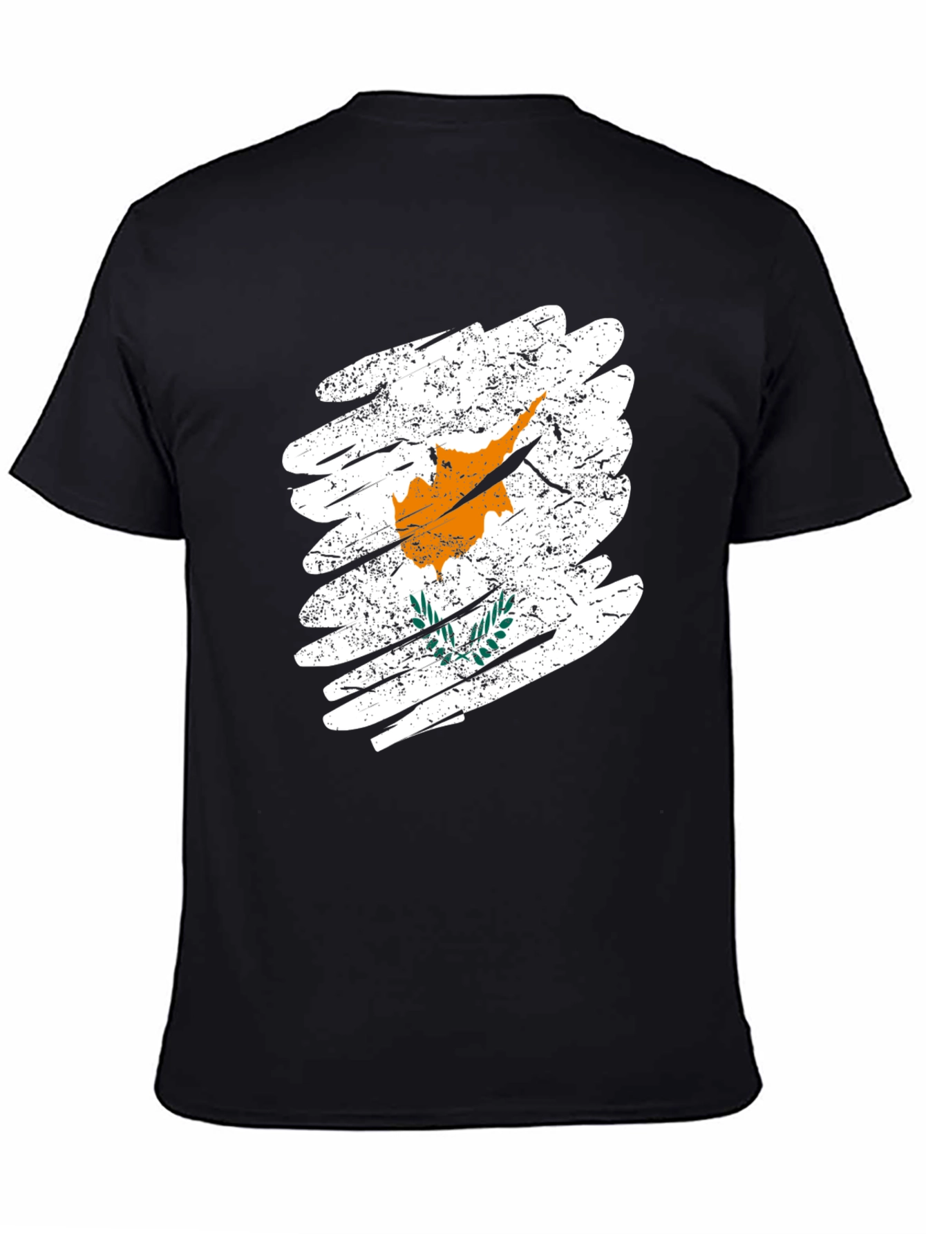 Cyprus Flag Graphic T-Shirt - Black Cotton Tee