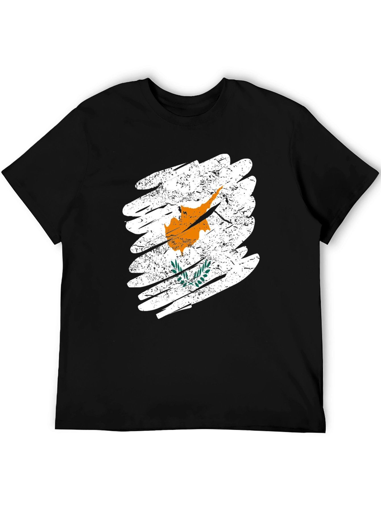 Cyprus Flag Graphic T-Shirt - Black Cotton Tee