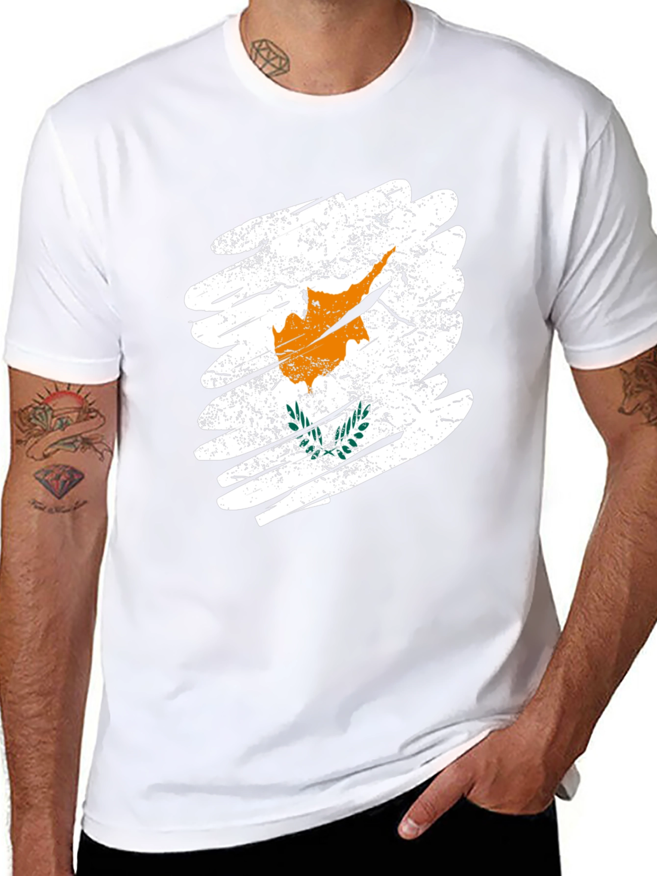 Cyprus Flag Graphic T-Shirt - Black Cotton Tee