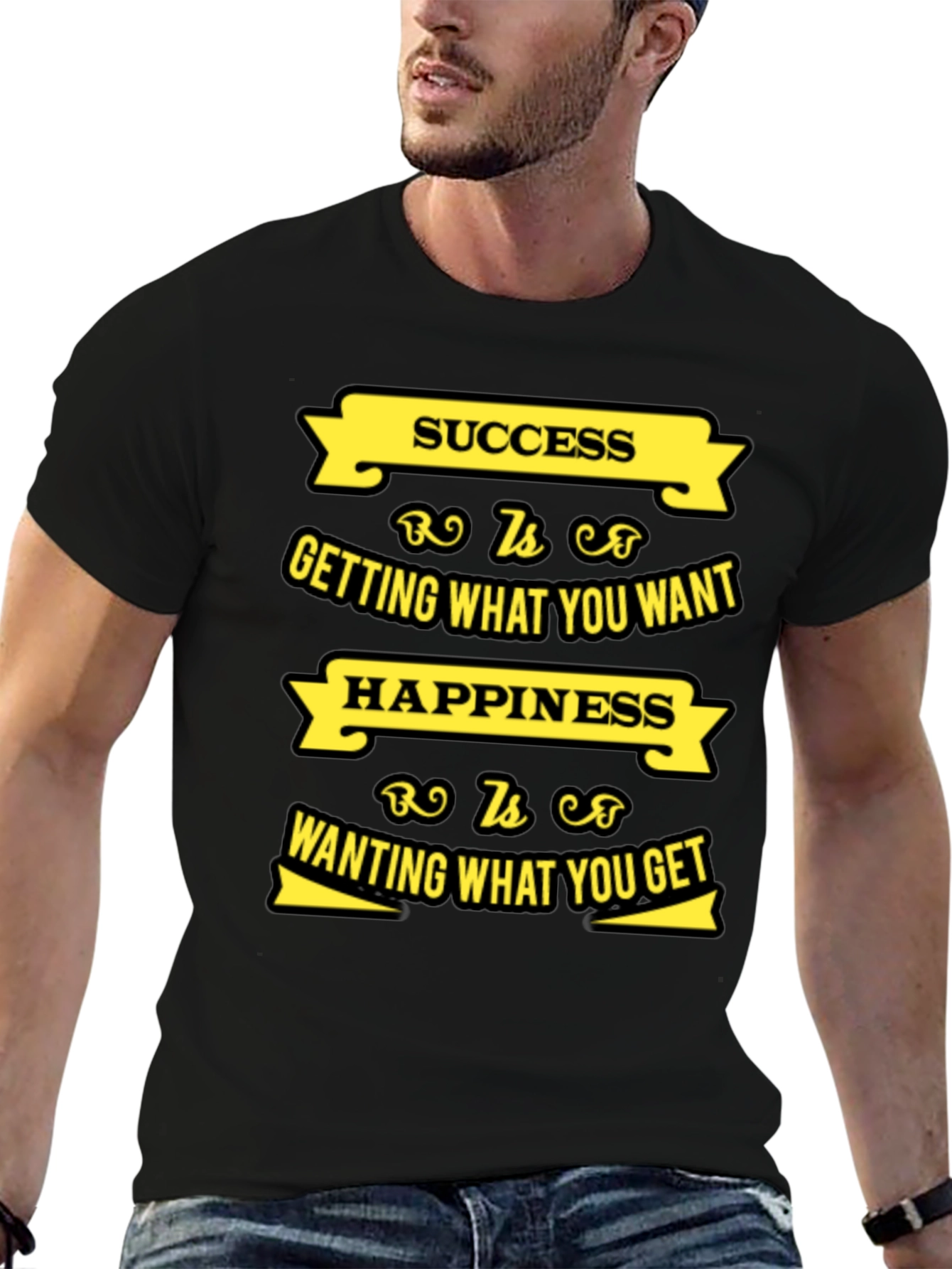 Motivational Success & Happiness Graphic T-Shirt