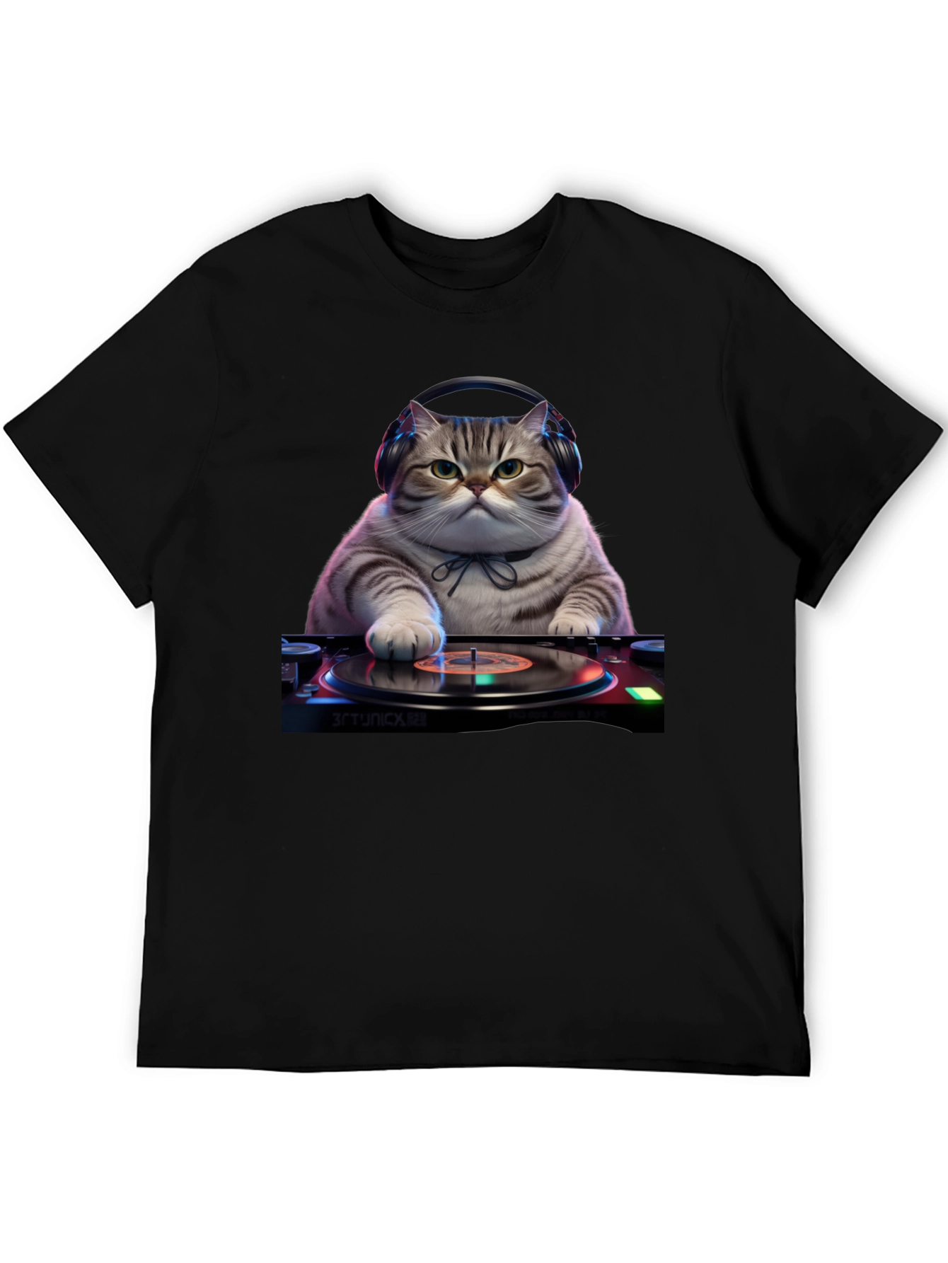DJ Cat Graphic Tee - Music Lover T-Shirt
