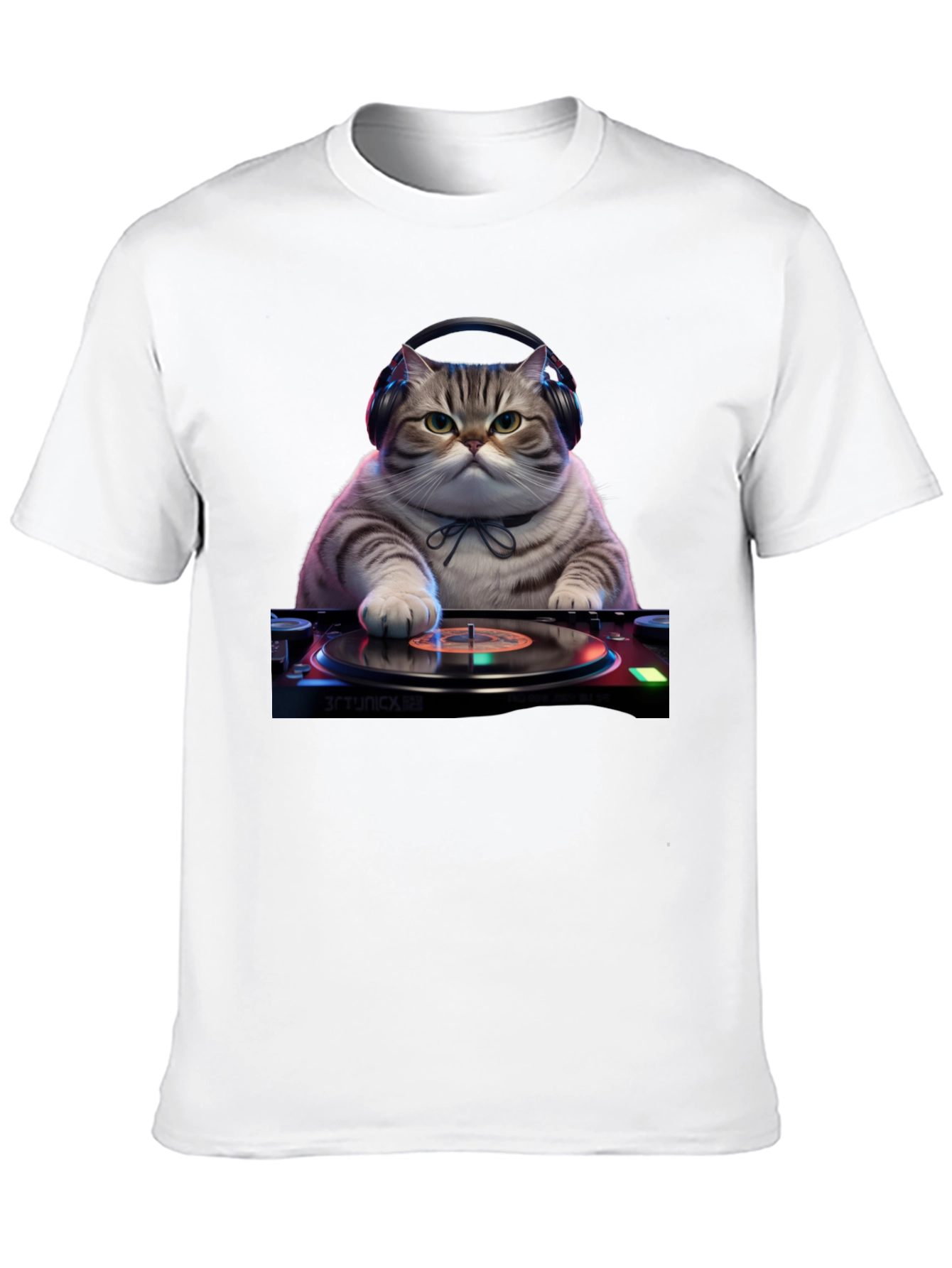 DJ Cat Graphic Tee - Music Lover T-Shirt