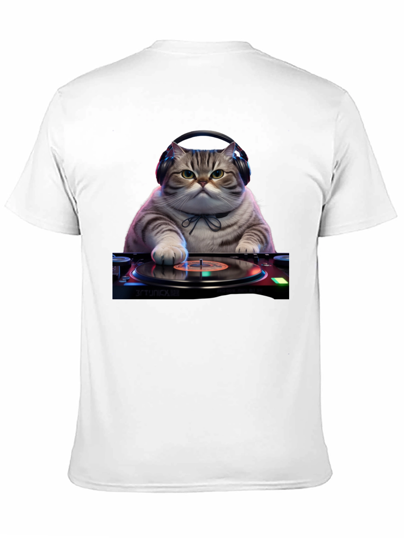 DJ Cat Graphic Tee - Music Lover T-Shirt